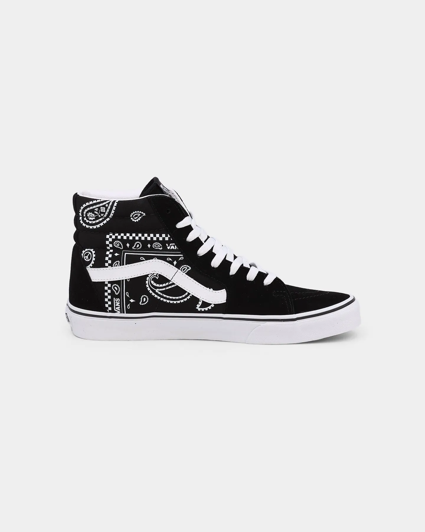 Vans SK8-HI 'Peace Paisley' Black/True White Seamless Stitching Streamlined Design