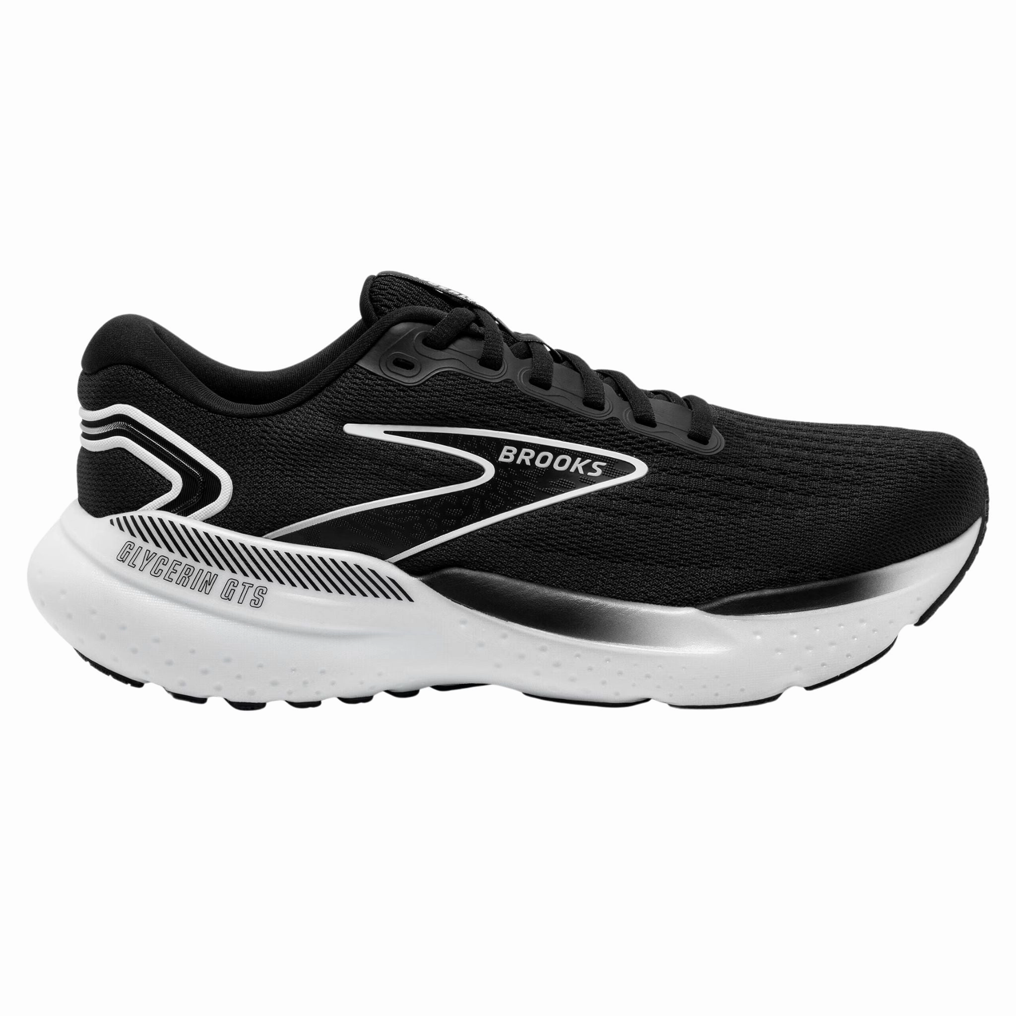 Brooks Men's 110420 090 Glycerin GTS 21 Black Grey White Cushion Support Running Shoes (WIDE) Foam Comfort Exclusive chic