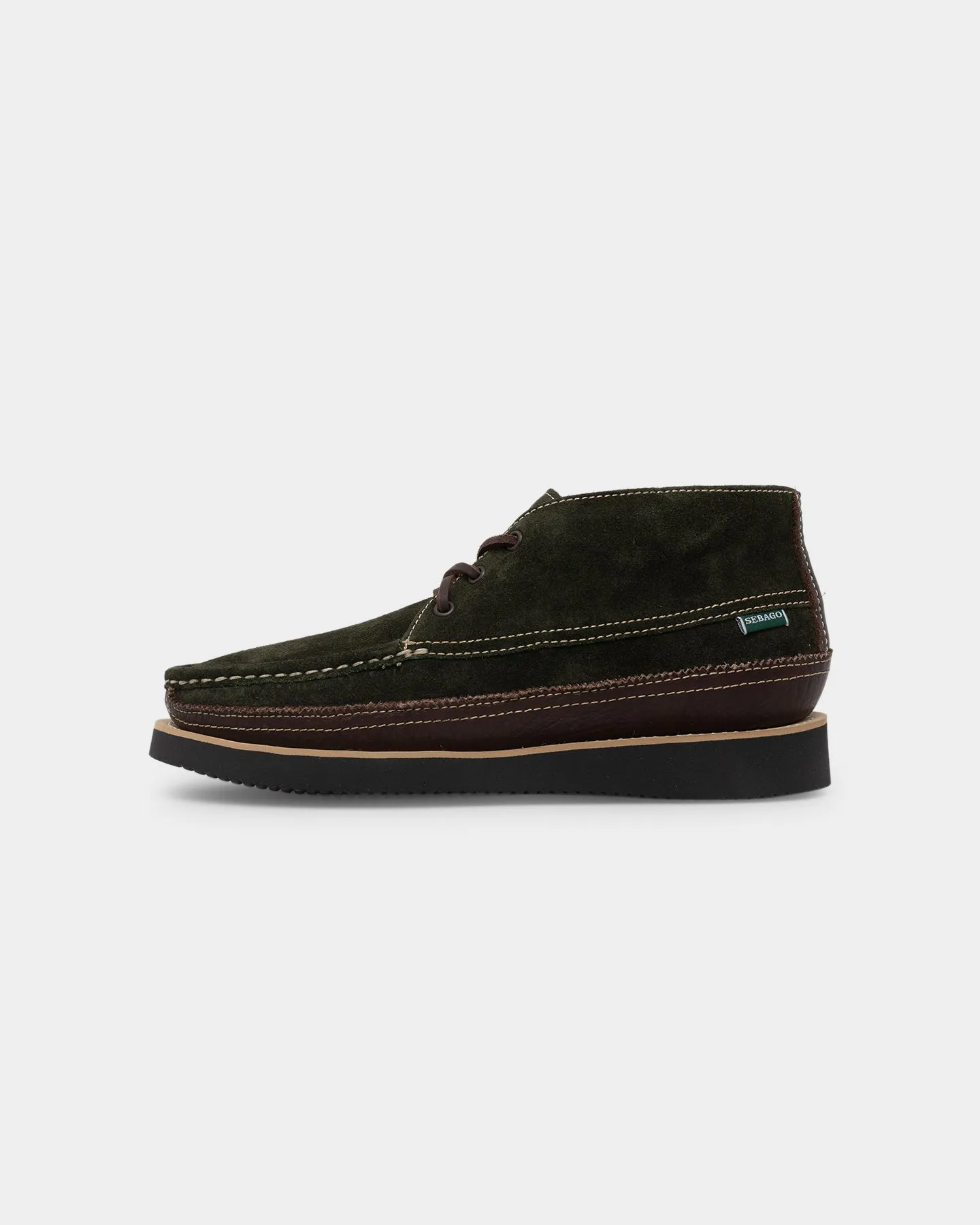 Retro-inspired Sebago Miwak Suede Canoe Moc Tumble Dark Brown