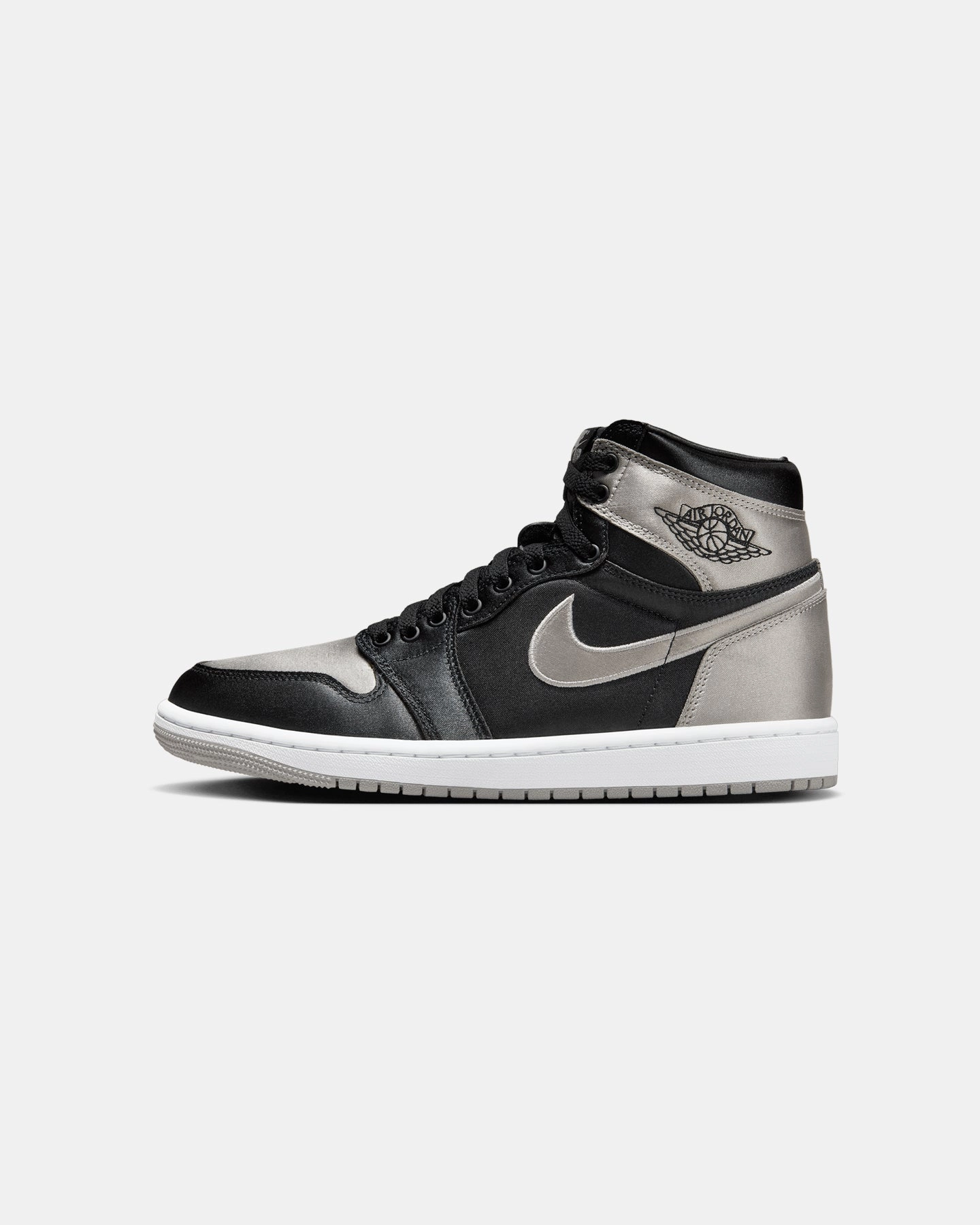 Jordan Women's Air Jordan 1 Retro High OG "Satin Shadow" Black/Medium Grey Flat Recycled Textile