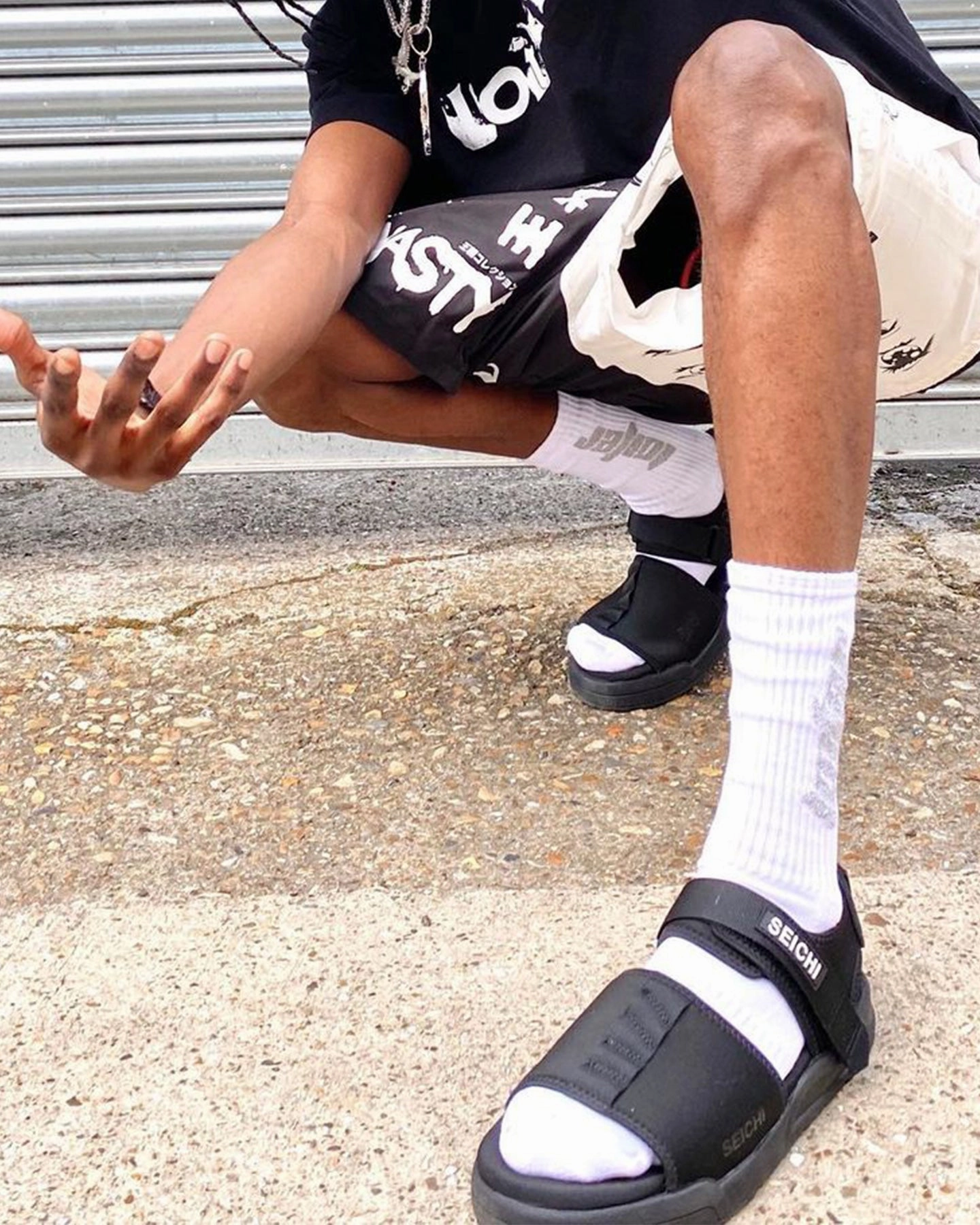 Boosted style Seichi Sandoru Sandal Black