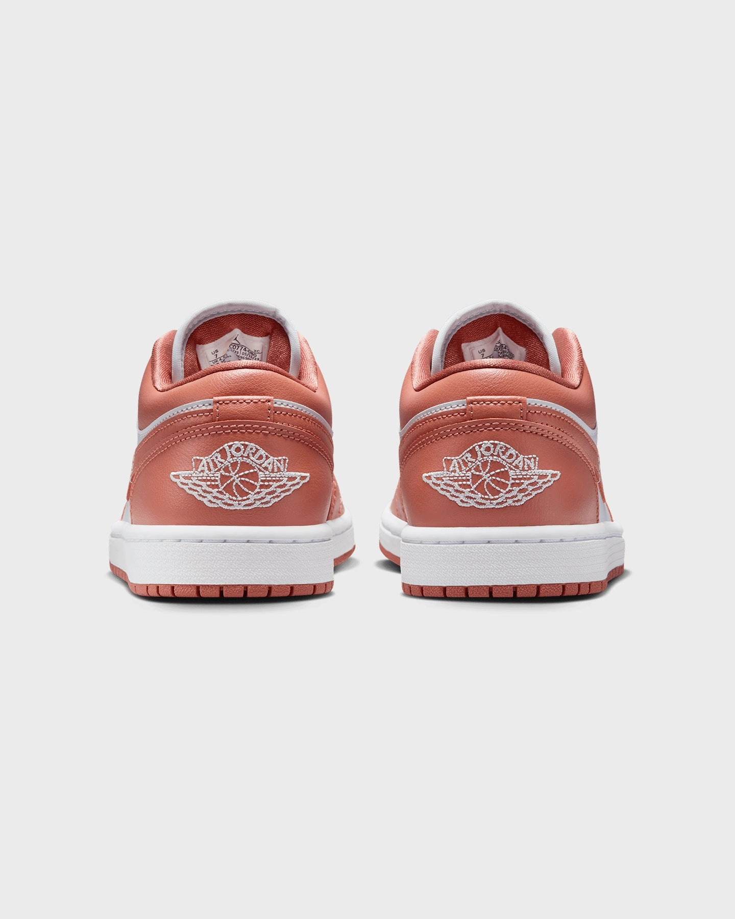 Jordan Women's Air Jordan 1 Low "Pink Salmon" Pure Platinum/Sky J Orange pull - tab