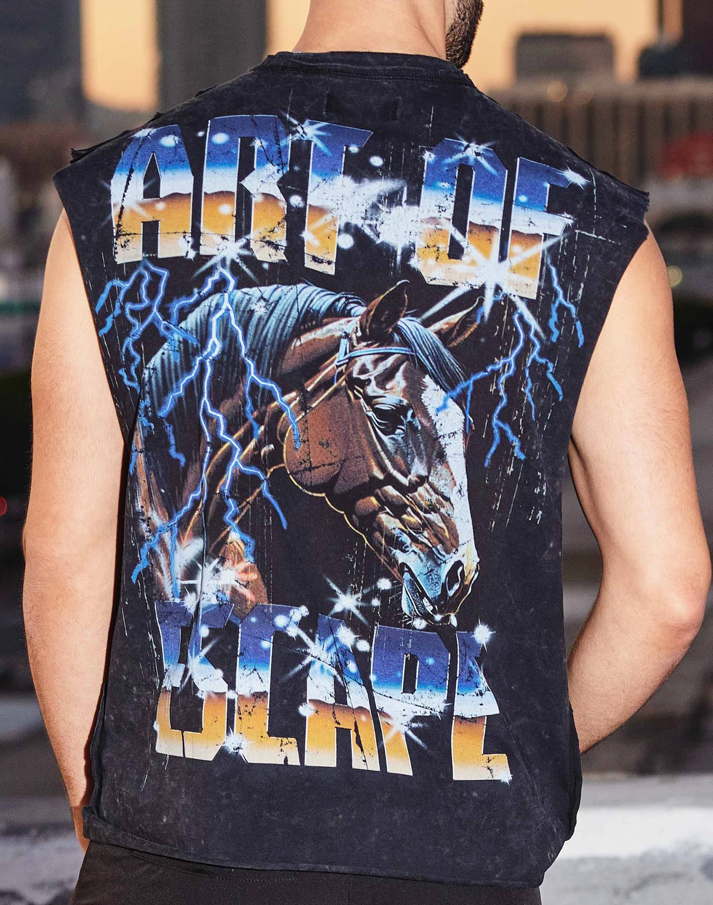 professional-grade darkest First Row Stampede Muscle Tee