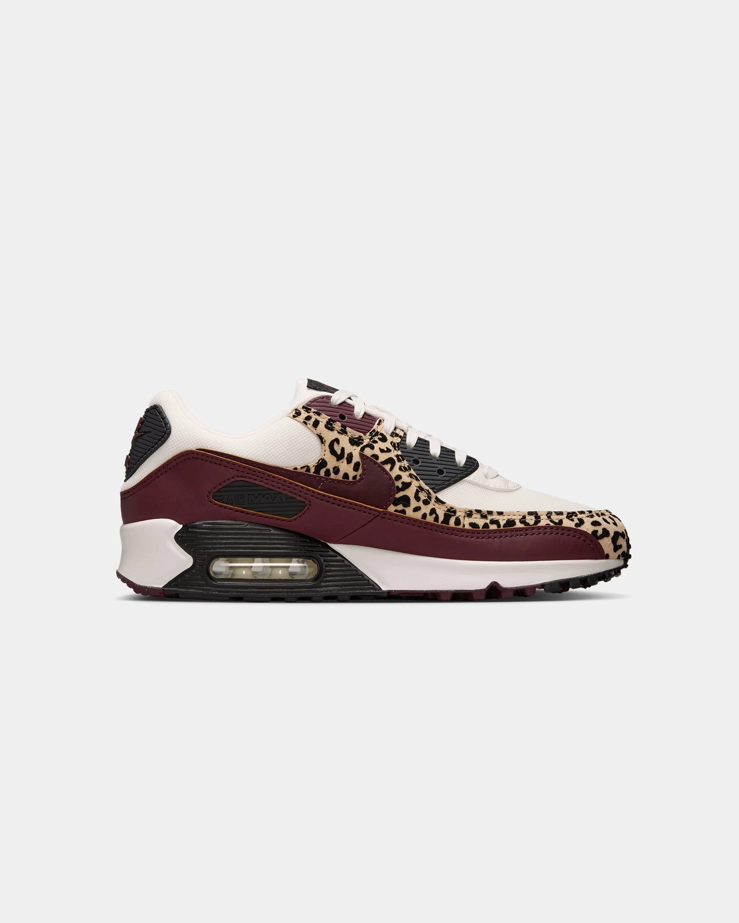 Secure Grip Universal Sizing Nike Women's Air Max 90 Sail/Burgundy Crush/Black