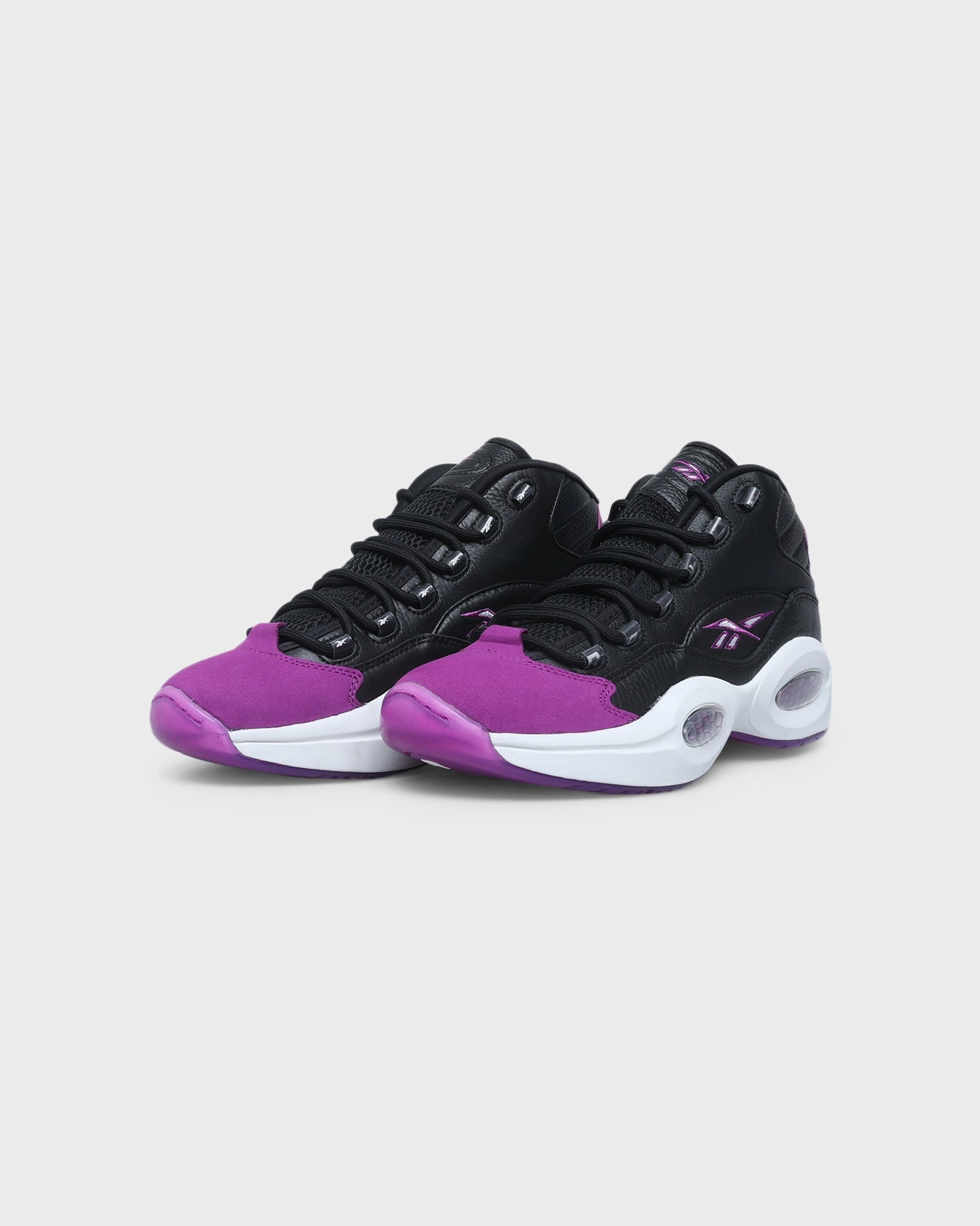 Durable Tread Pattern Reebok Question Mid Core Black/Aubergine/Pure Grey