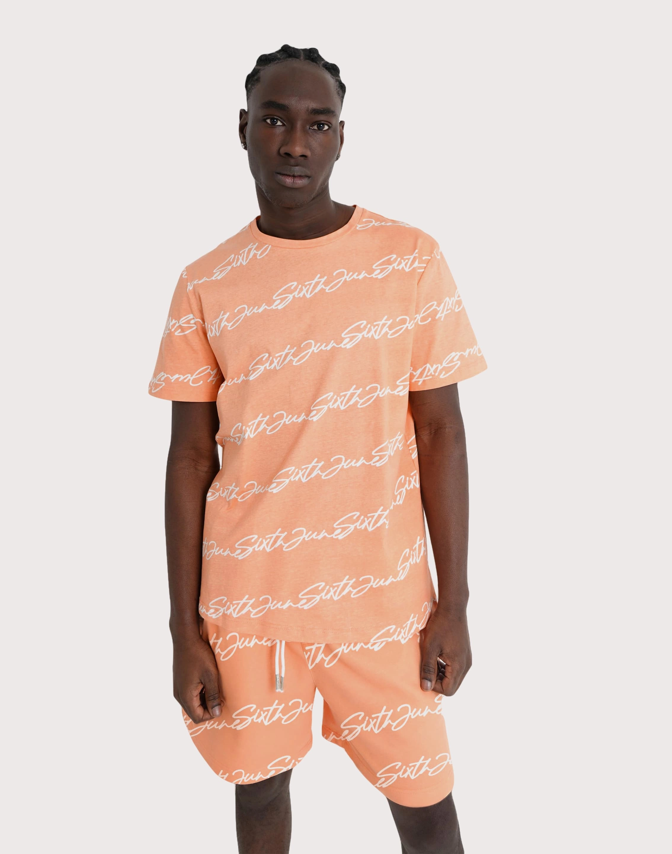 Adjustable Heel Strap least flexible SJP DISTRIBUTION COMPANY Sixth June All-Over-Print Script Tee