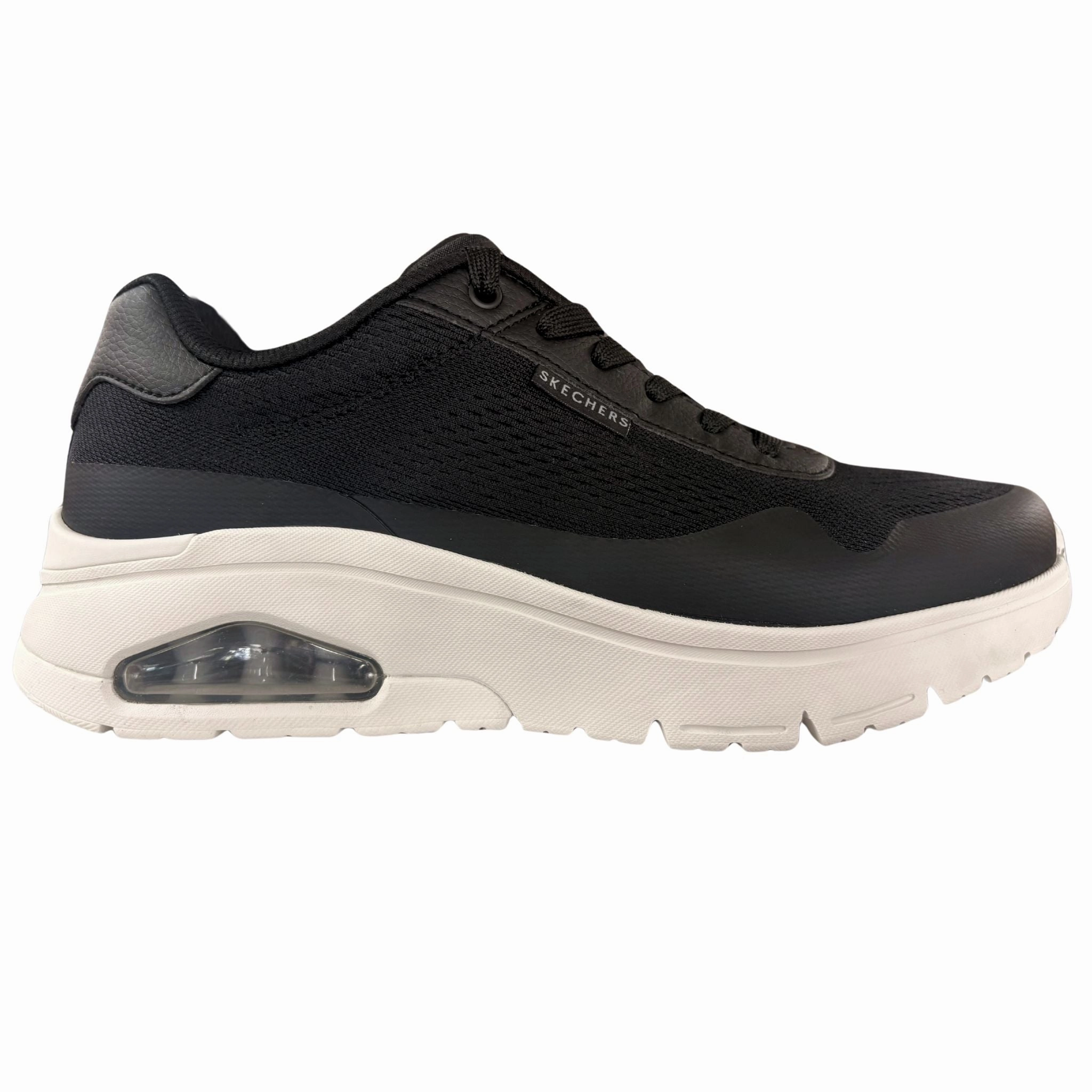 Skechers Men's 183310 Uno Flex- Spring On Air Black Casual Shoes Clean Fit