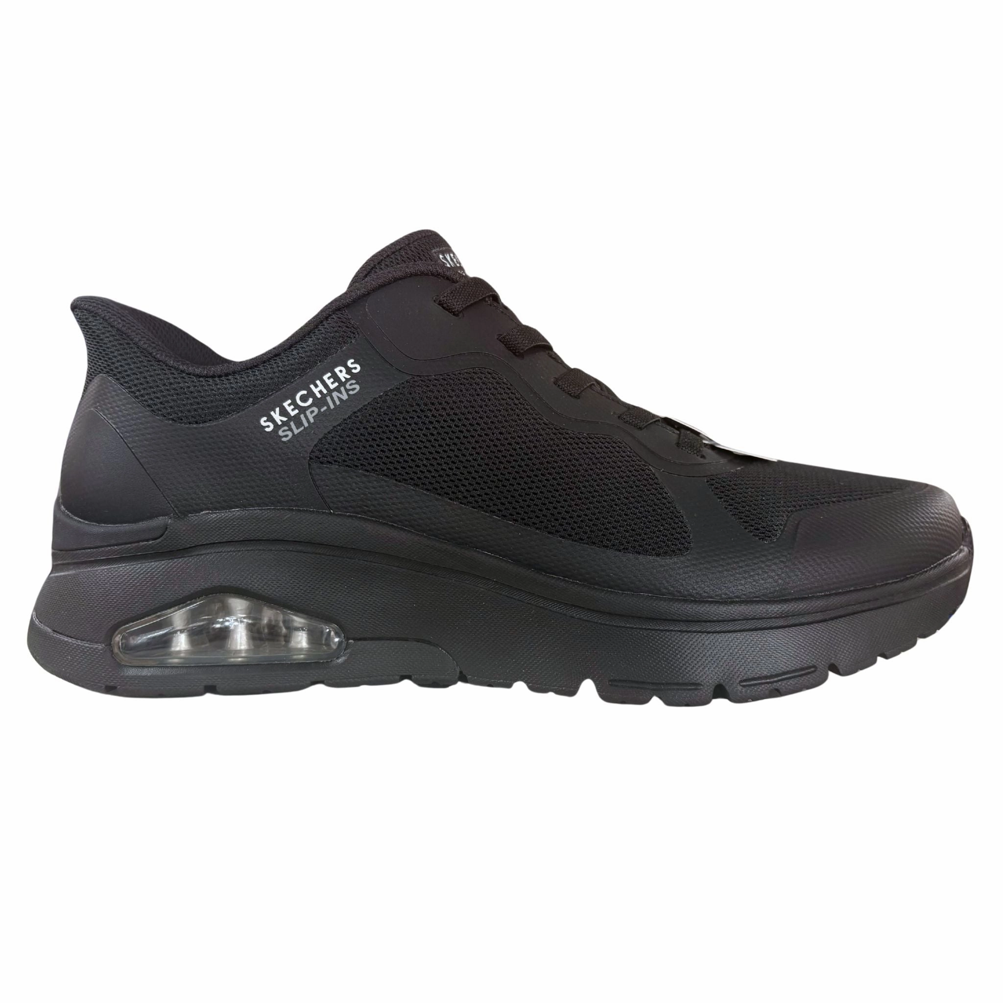 Skechers Men's 183312 Skechers Uno Flex - EZ Air Black Slip-ins Casual Shoes Shock absorption tech