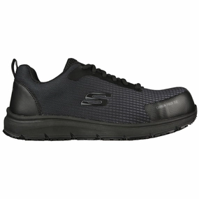 Shock Resistance Low Profile Sole Skechers Men's 200090 Ulmus Black Charcoal Safety Work Shoes