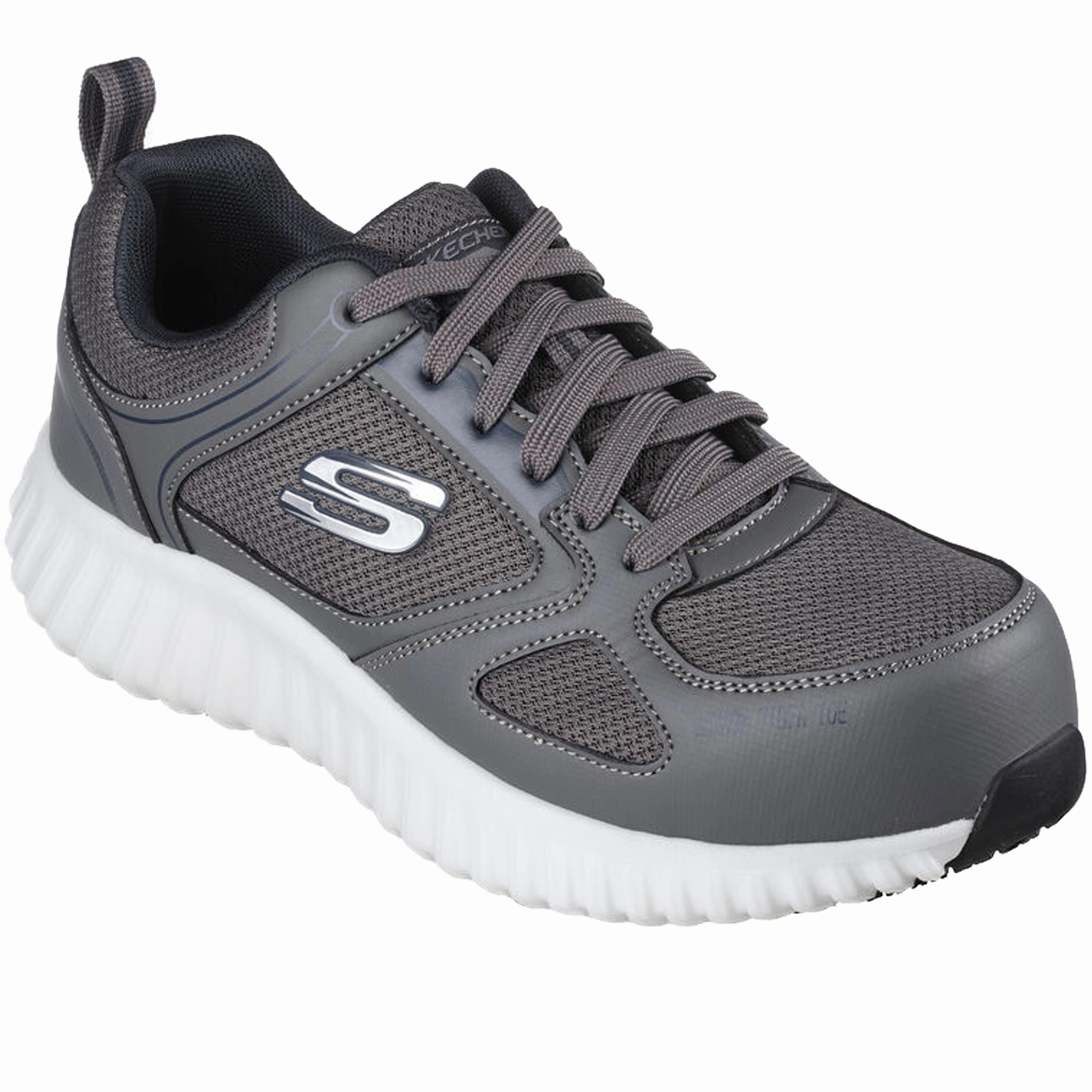 Skechers Men's 200119 Cicades Karvin Gray Composite Safety Toe Metal Free Work Shoes Quick Stride
