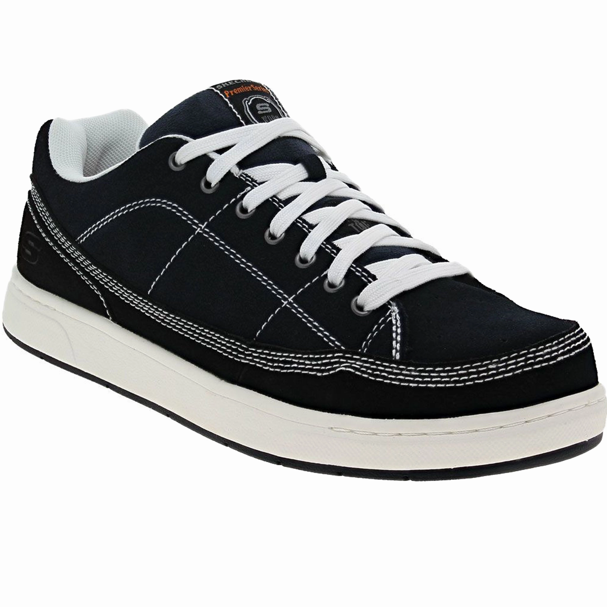 Skechers Men's 200120 Watab Keigan Navy Black Safety Steel Toe Work Shoes Flexible Construction