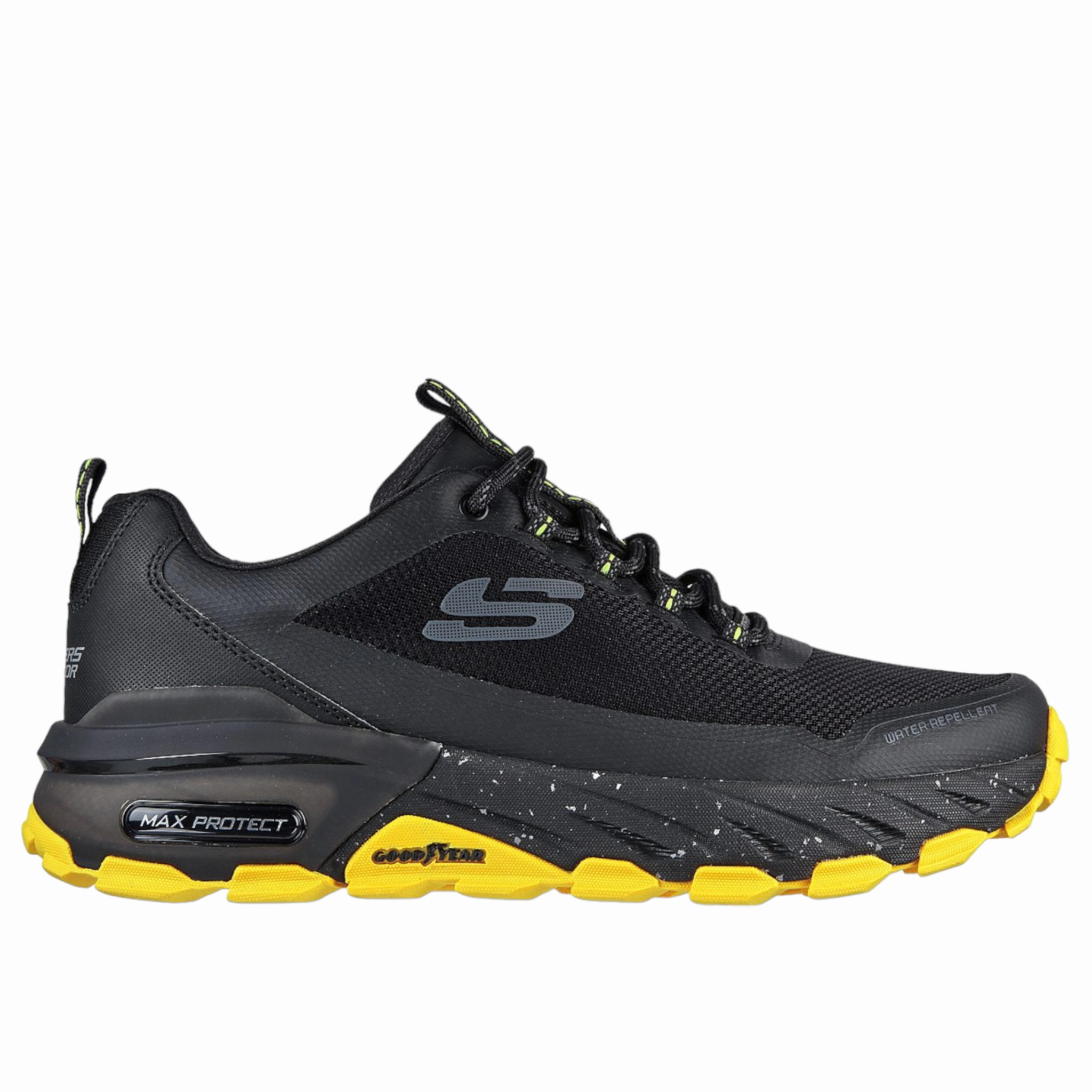 Velcro straps Pressure Distribution System Skechers Men's 237301W Max Protect Liberated Black Yellow WIDE FIT