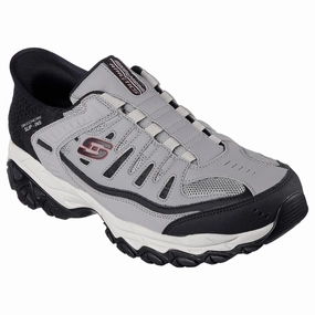 Elasticity Superior support Skechers Men's 237563 After Burn M. Fit Ridgeburn Gray Black Slip-ins Work Shoes