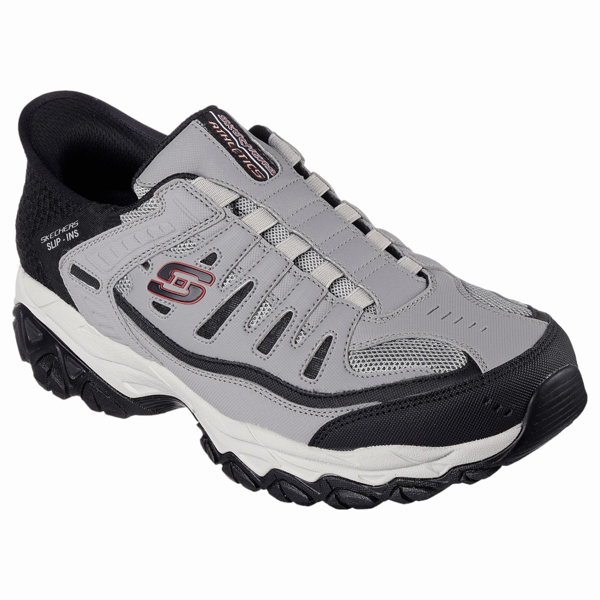 Skechers Men's 237563 After Burn M. Fit Ridgeburn Gray Black Slip-ins Work Shoes Balance Walk Multi   Purpose