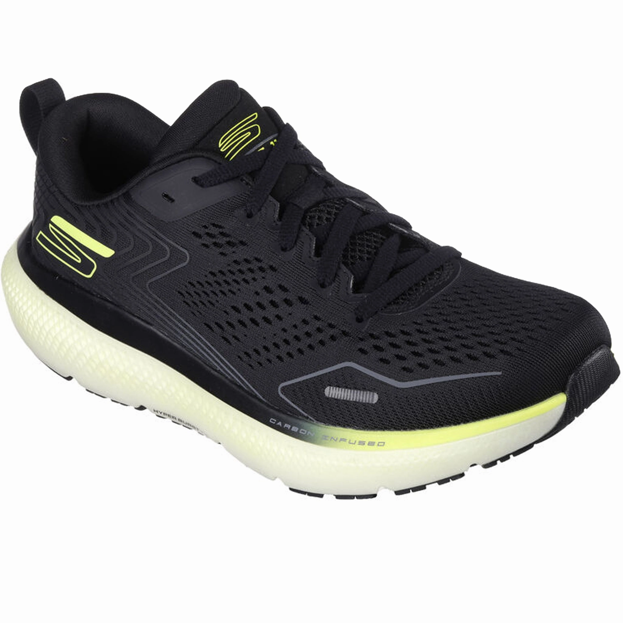 Skechers Men's 246079 Go Run Ride 11 Black White Archfit Running Shoes Balanced feel