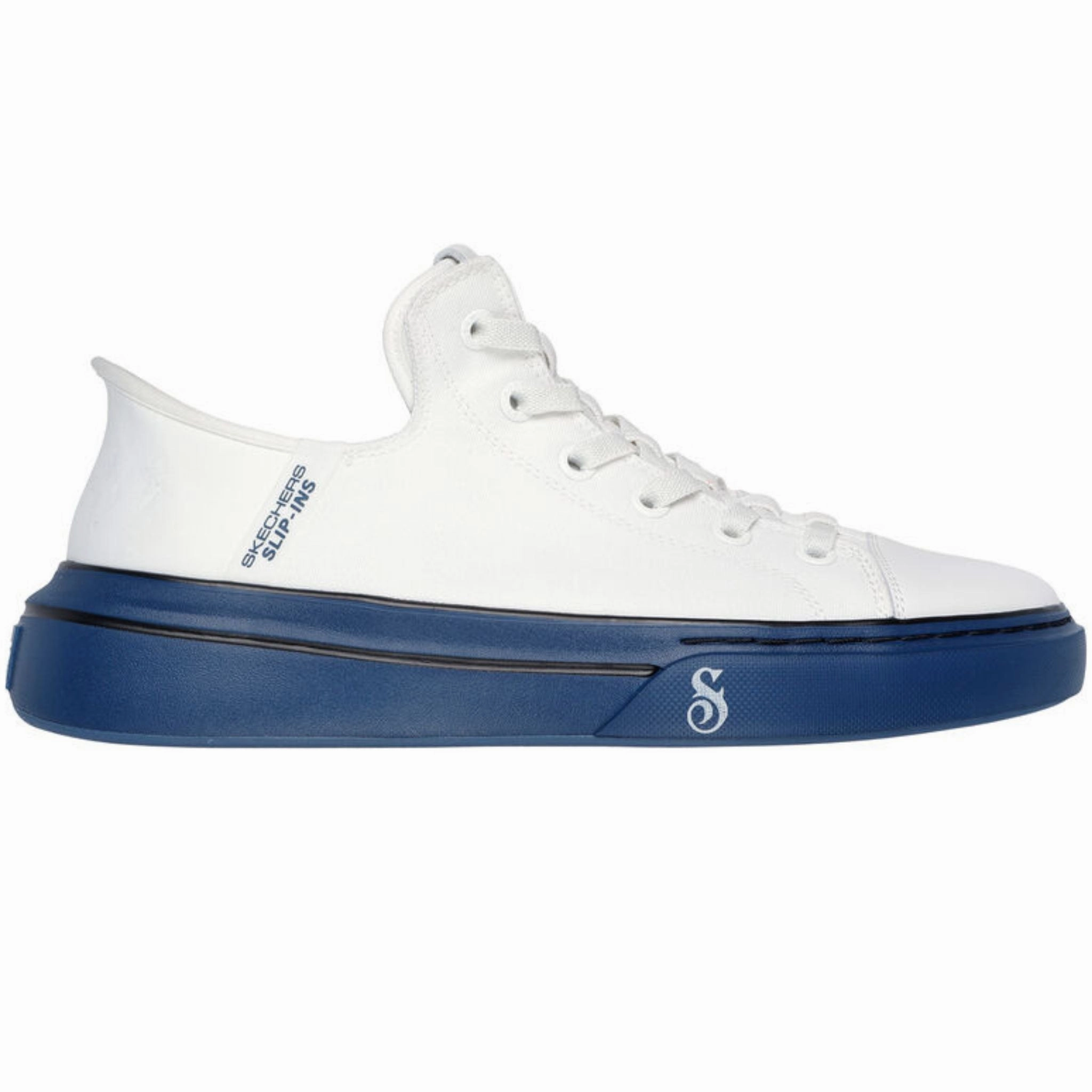 Ankle padding No Squeeze Skechers Men's 251032 Snoop One-OG Tela White Navy Slip-ins Casual Shoes