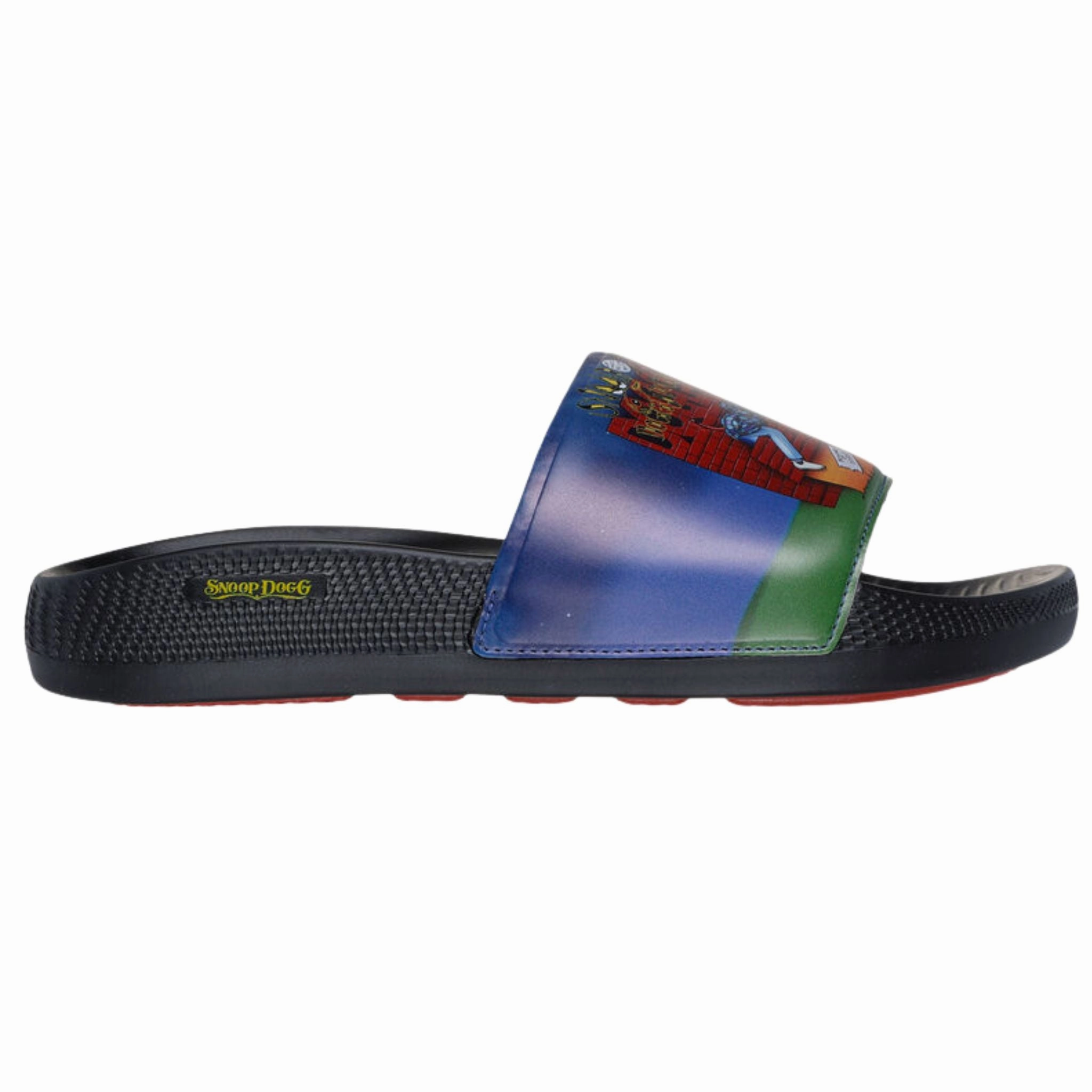 Resilient Touch Energy Powered Skechers Men's 251092 Snoop Dogg: Low Slider - Doggy Style Slide  Black Multi Sandals