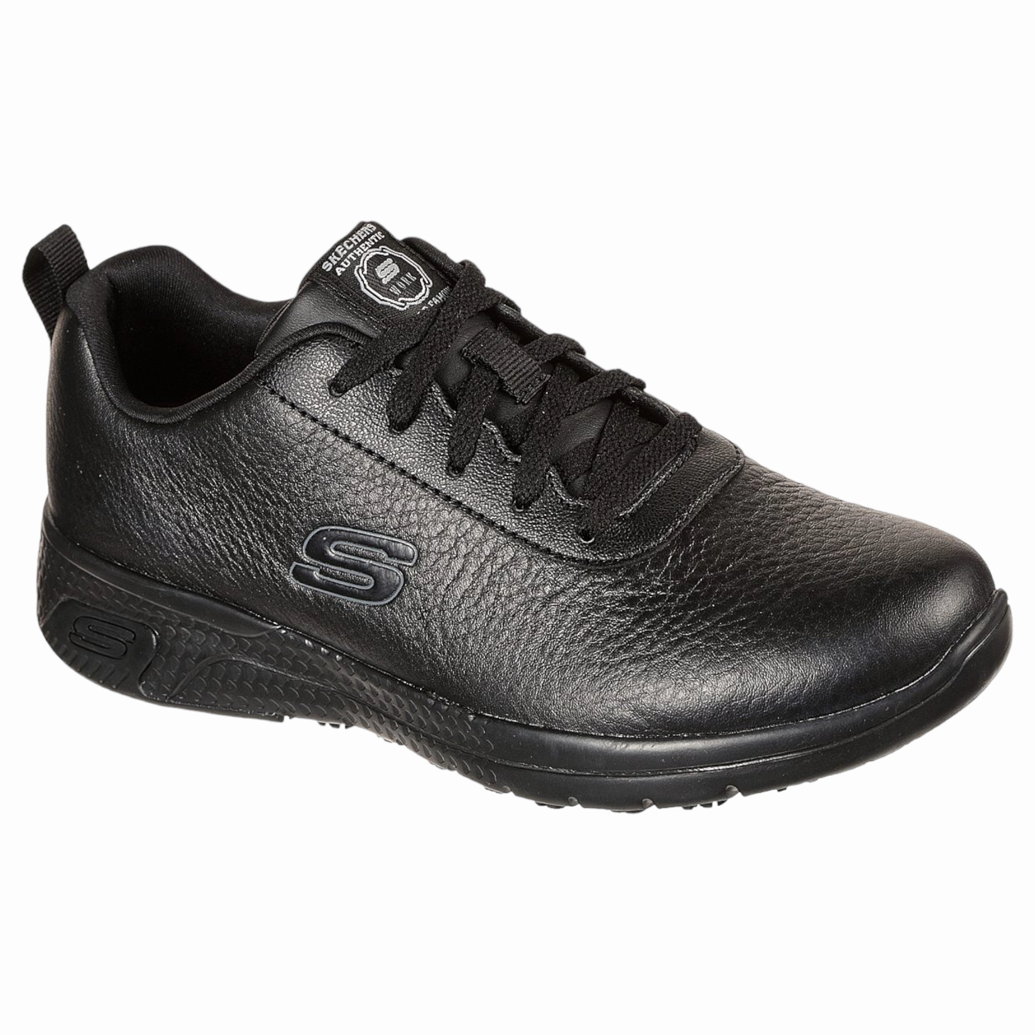 Skechers Women's 108010W Marsing Gmina Black Work Shoes WIDE Secure Sole