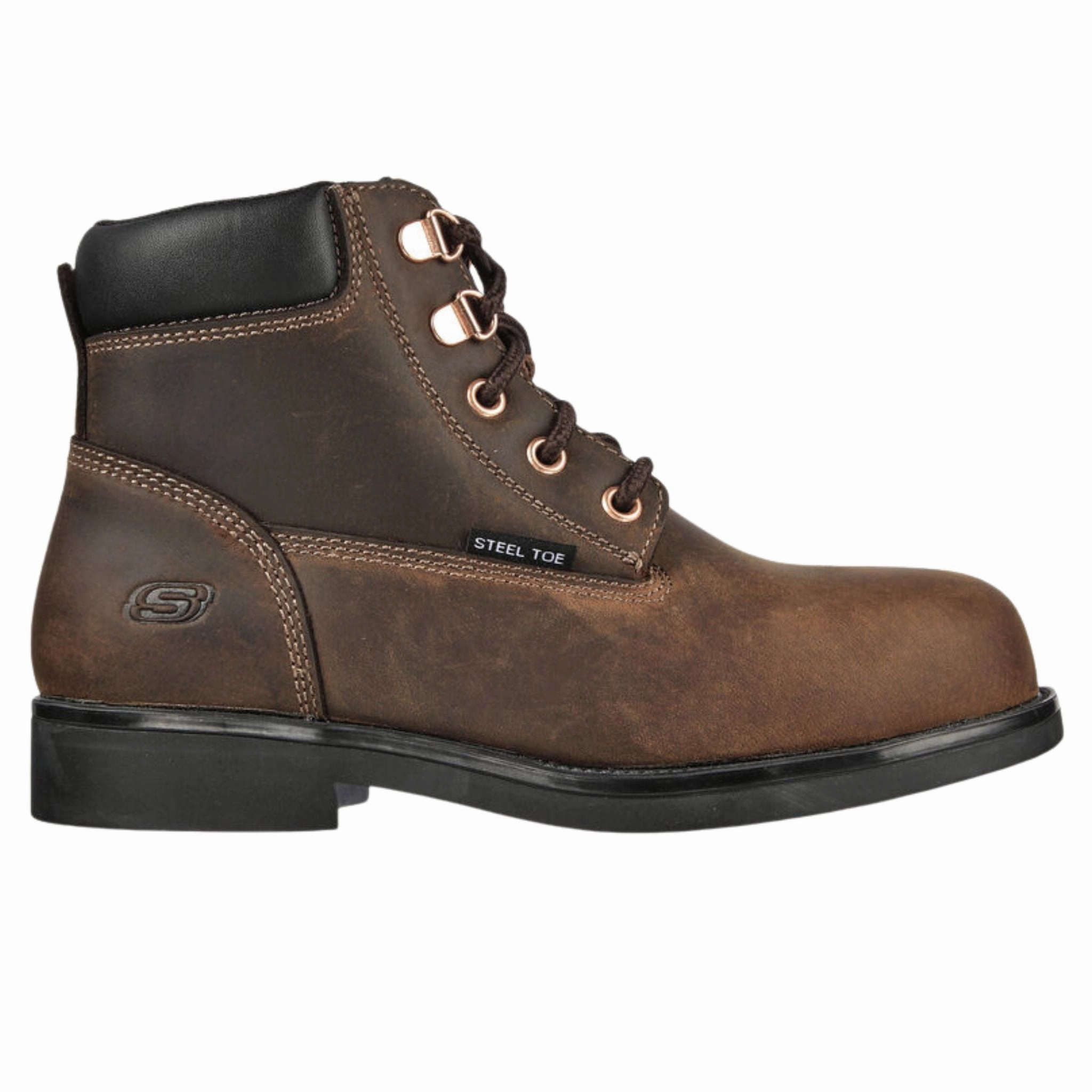 Speedy Walk Skechers Women's 108013 Ravlas Dark Brown Work Shoes