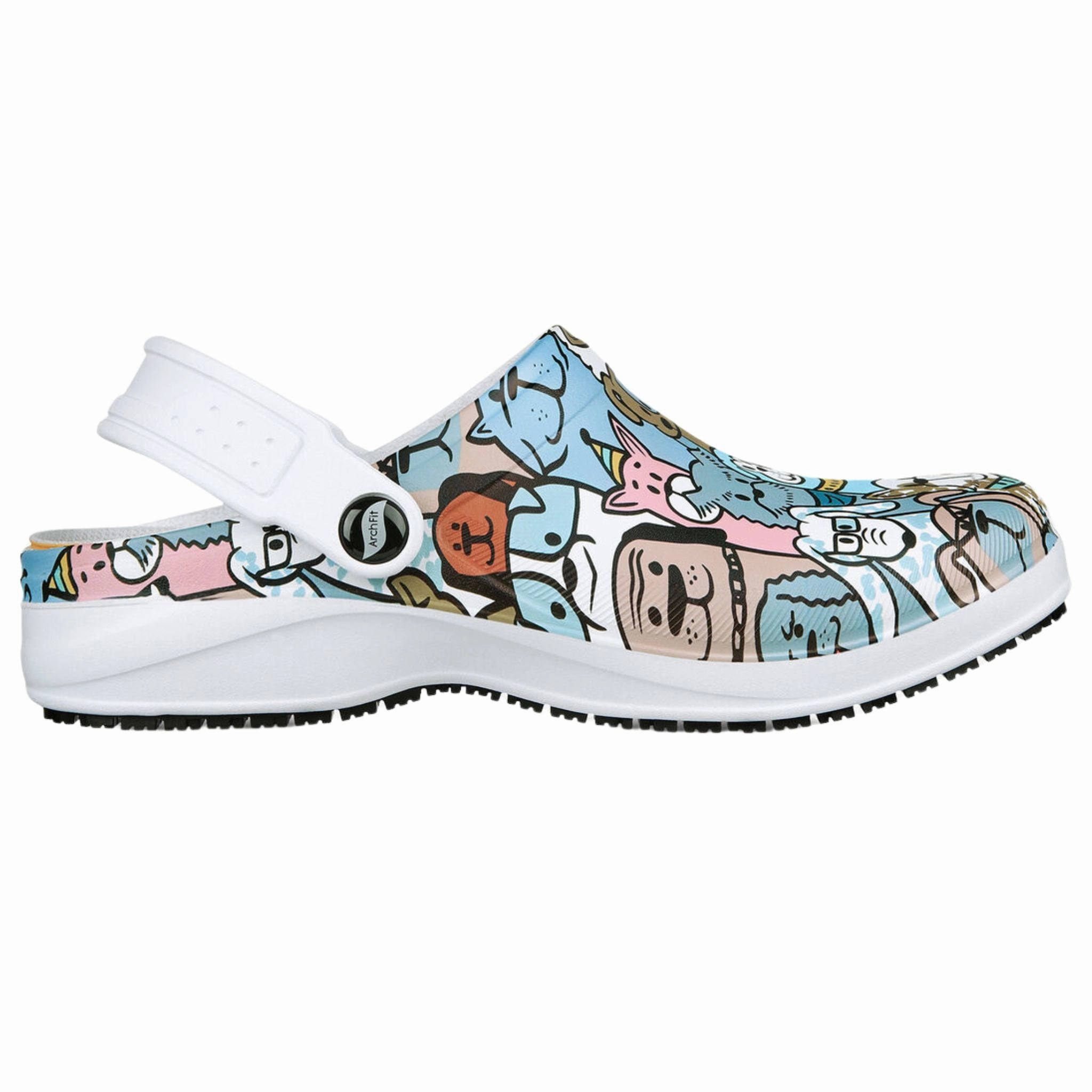 Everyday Casual Skechers Women's 108099 Riverbound-Petties White Multi Work Shoes Clogs