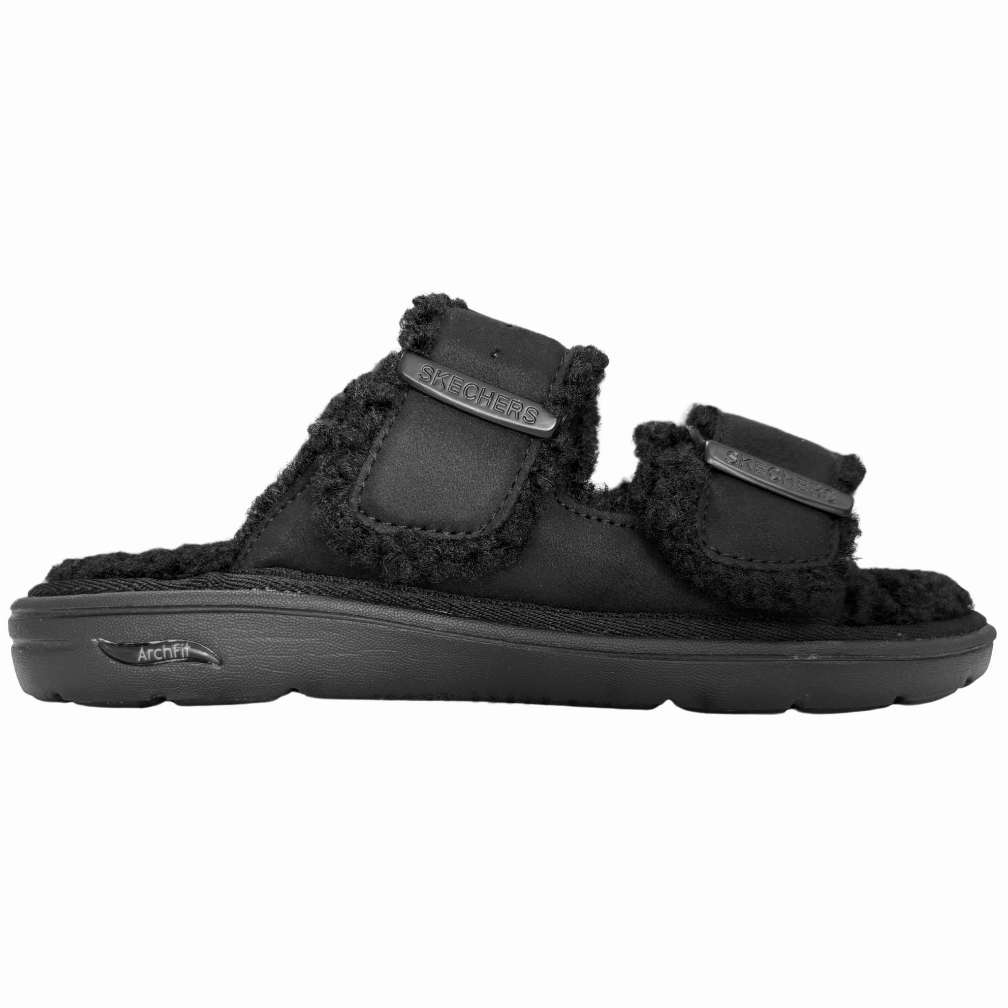 Ventilation Ports Design Skechers Women's 175120 Arch Fit Lounge-Adorable Black Slide Sandals