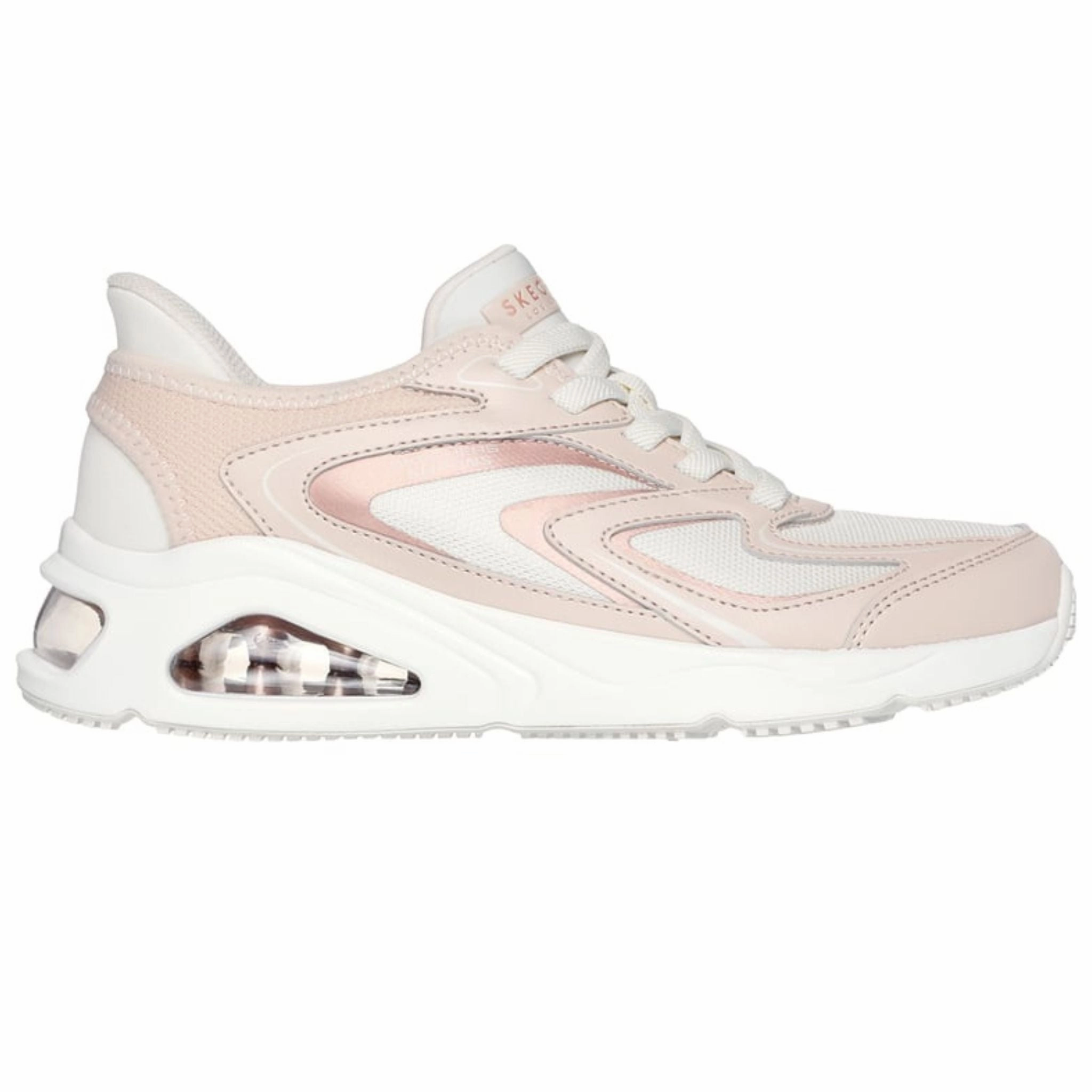 Ultra Cushioned Sole Skechers Women's 177408 Tres-Air Uno-EZ-Glide Taupe Slip-ins Casual Shoes