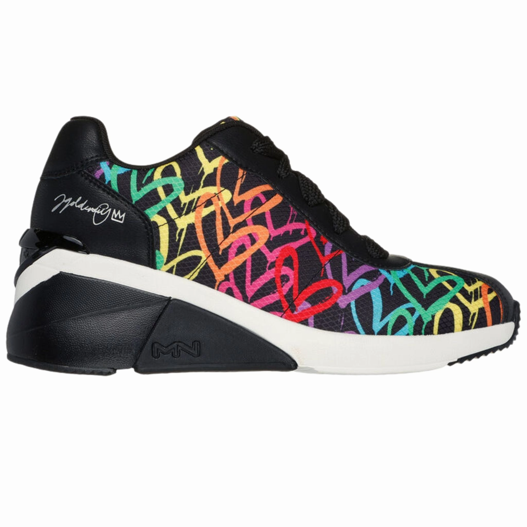 Elasticity Daily Movement Skechers Women's 177678 A Wedge Heart Of Hearts Black Multi Casual Shoes