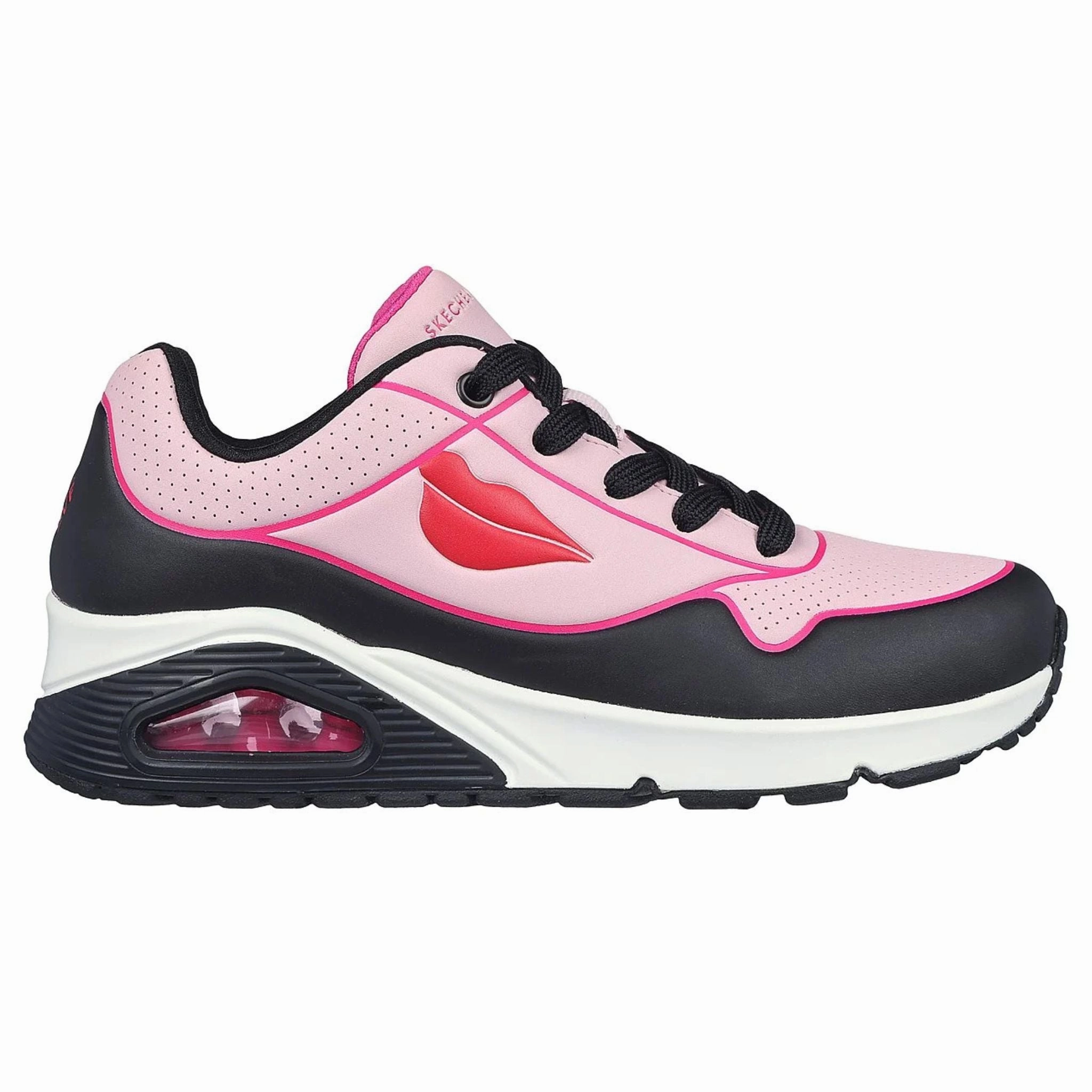 Impact Dispersing Core Skechers Women's 177998 UNO Beso Black Pink Casual Shoes