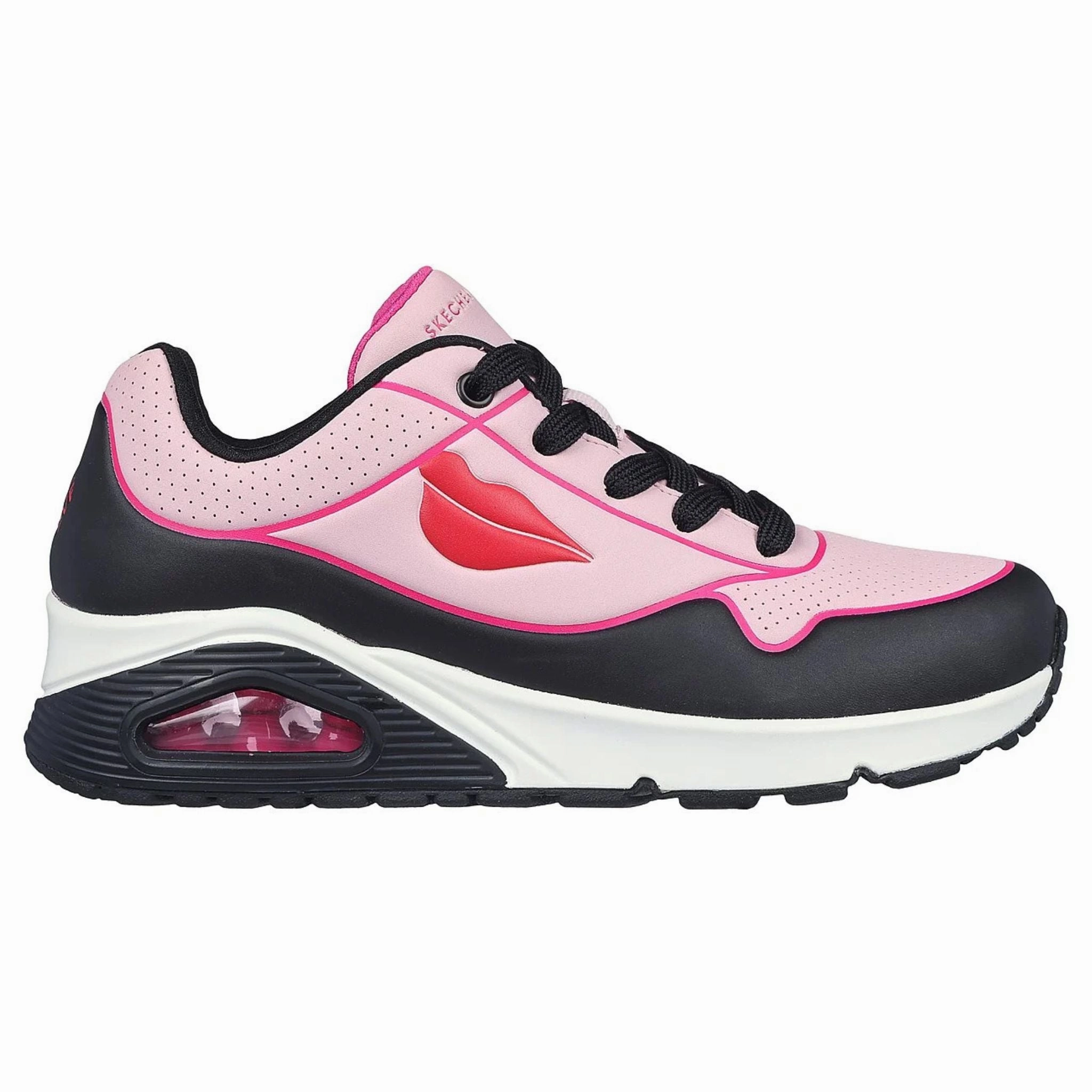 Work Comfort Precision Stitching Skechers Women's 177998 UNO Beso Black Pink Casual Shoes