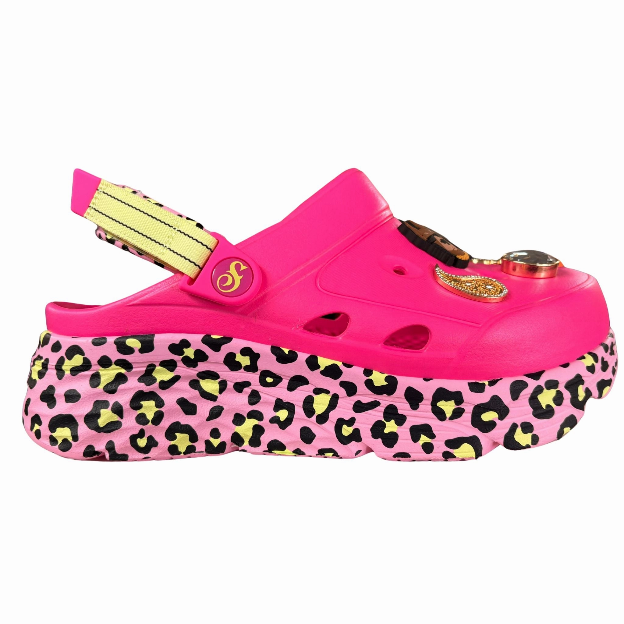 Balance Walk Street Power Skechers Women's 186014 Snoop Dogg Foamies Purrfect Pink Leopard Leopard Max Cushioning Clogs