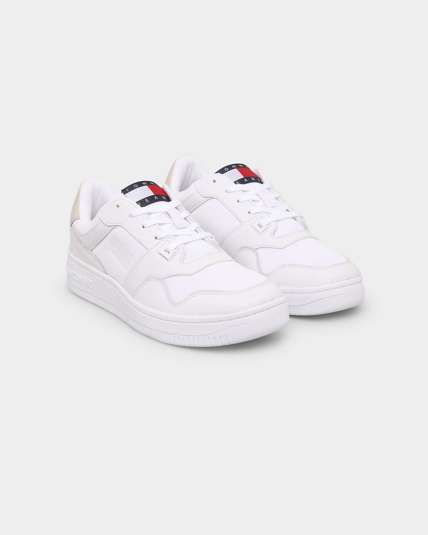 Abrasion Proof Reinforced Heel Cup Tommy Jeans Women's TJ Mix Basket Shoes White