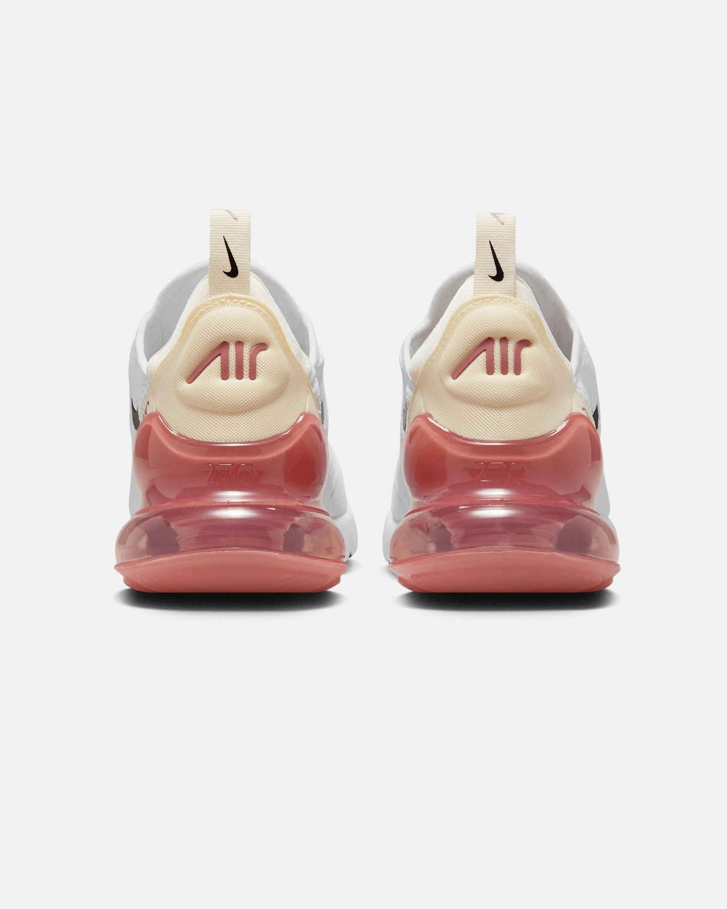 Nike Women's Air Max 270 White/Black- Pale Ivory Soft foam padding Lightweight TPU Frame