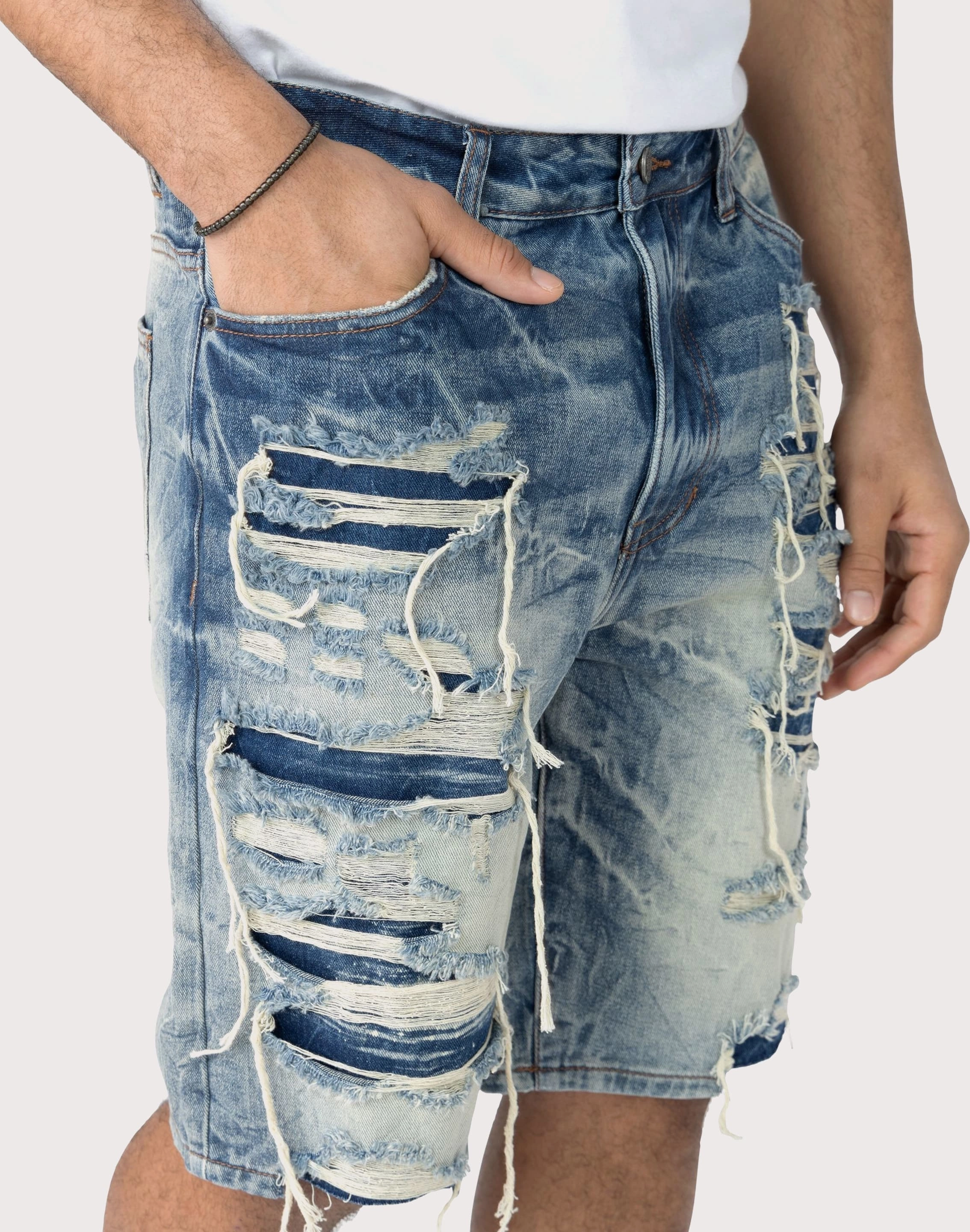 least fashionable Motion Control Feature Grindhouse Extreme Rip Denim Shorts