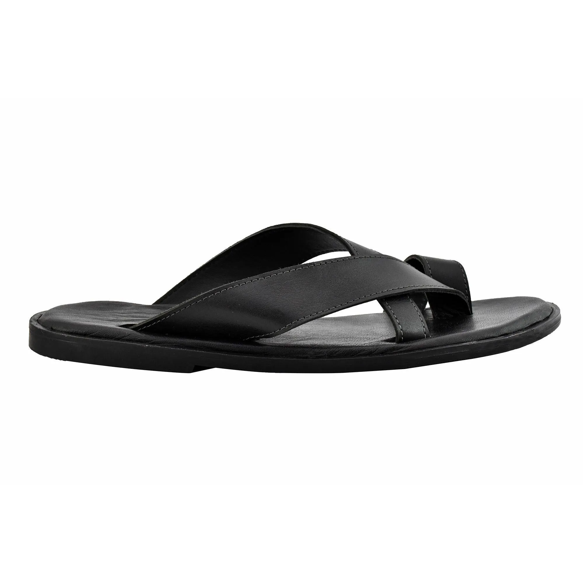 Sophisticated Look Stable Footing AM PM Genuine Leather Men's Daily Wear Slippers