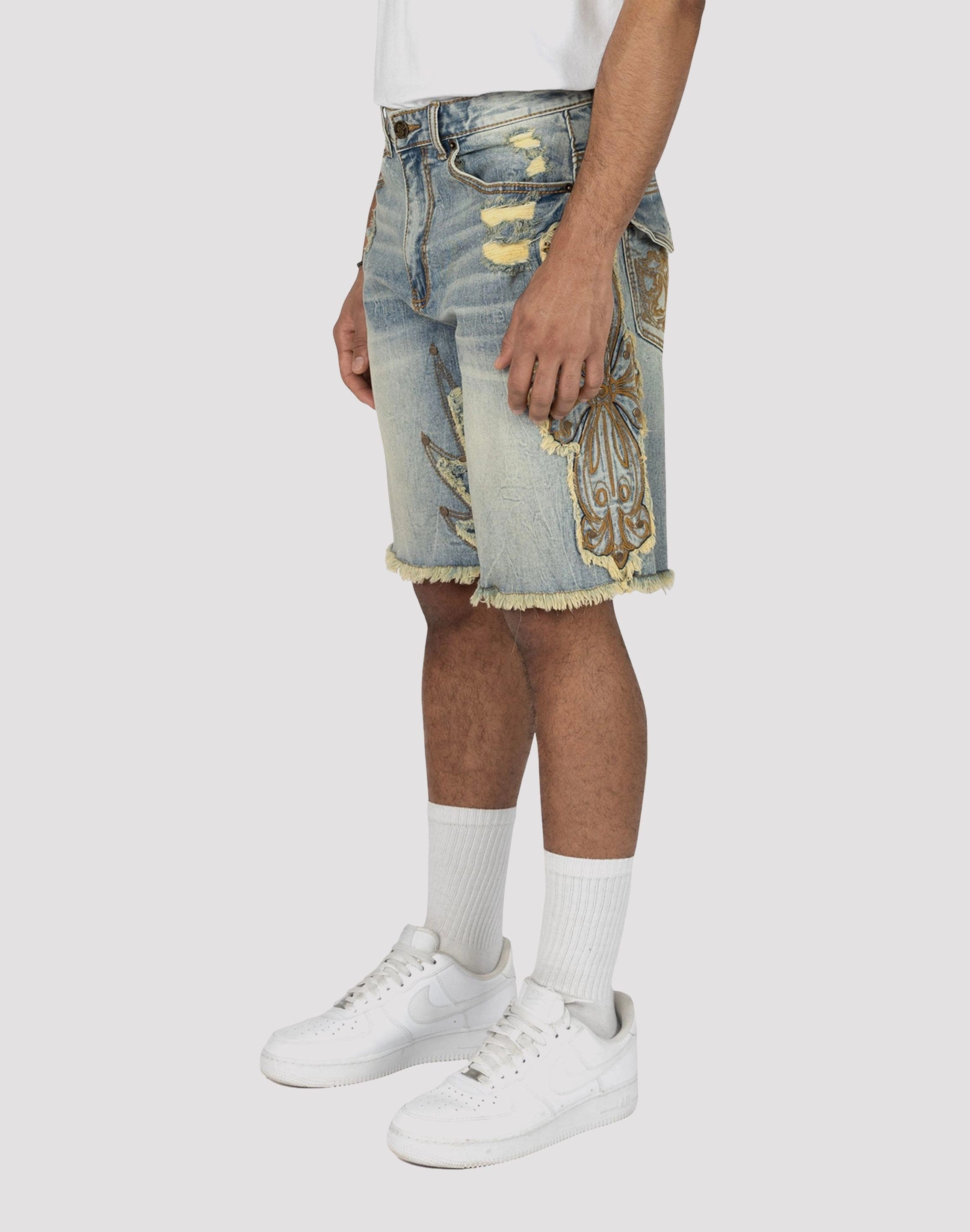 Smoke Rise Lucca Western Denim Shorts Compression Molded Cushioning