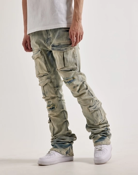 Smoke Rise Utility Pocket Stacked Flare Denim Jeans Outdoor shoes wettest