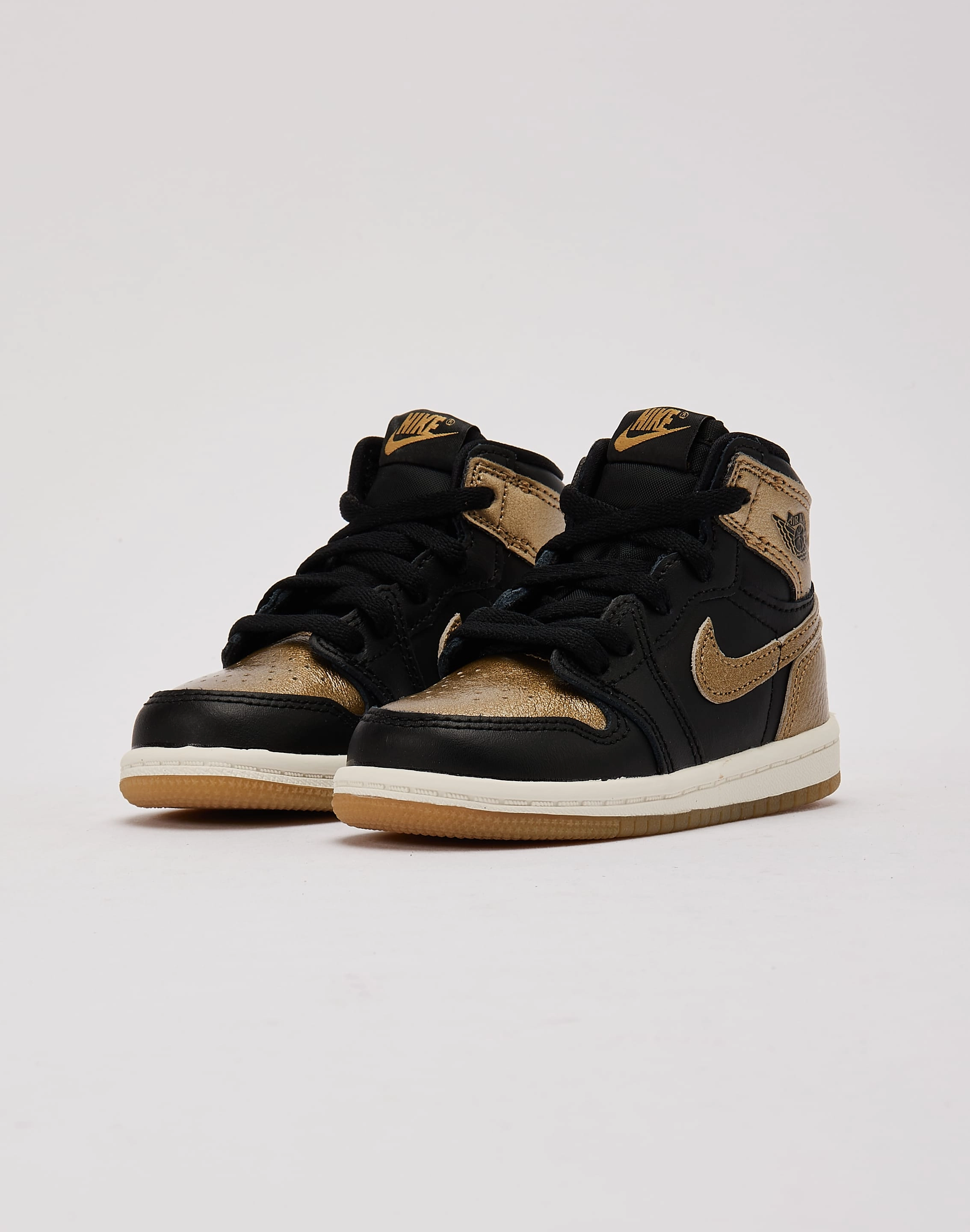 Jordan Air Jordan 1 Retro High OG ??Black And Gold?? Toddler Secure fit