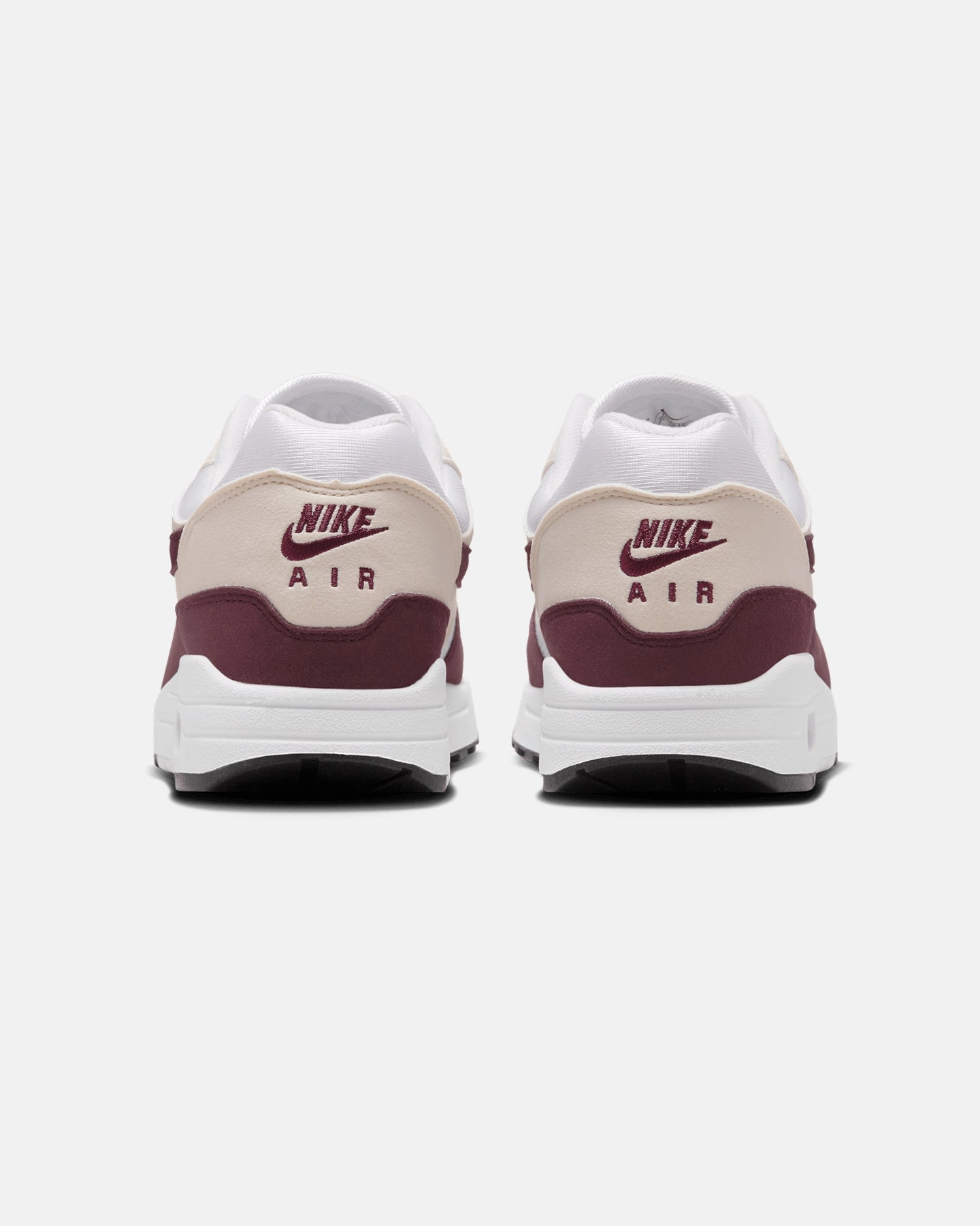 Nike Women's Air Max 1 White/Night Maroon-Phantom Black side - zip
