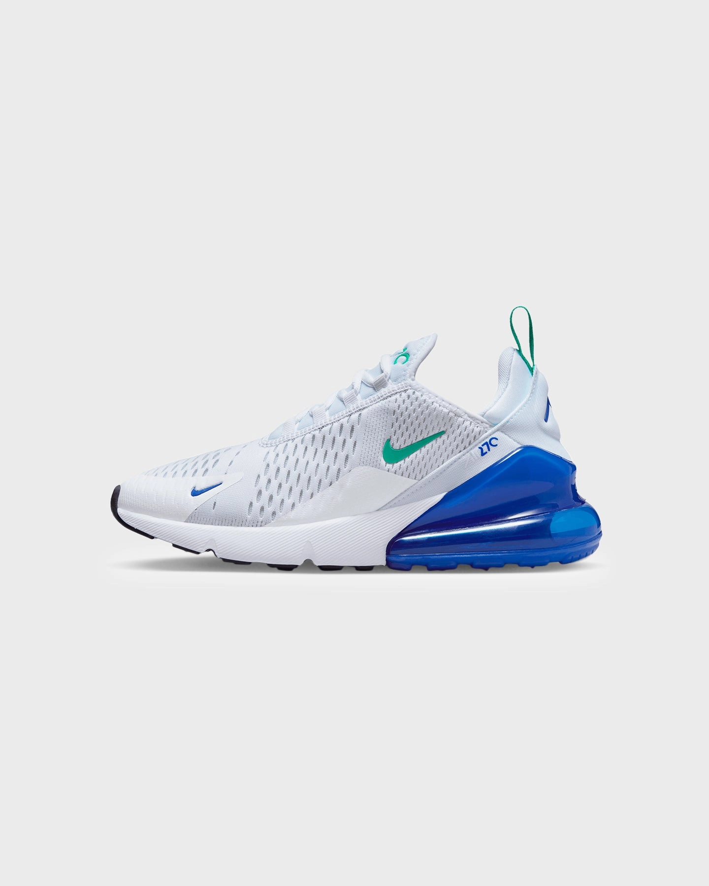 Nike Women's Air Max 270 White/Neptune Green/Lapis Wide Toe Box Construction Slip On Mechanism