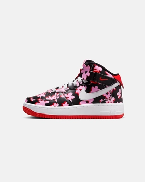 Nike Kids' Air Force 1 Mid EasyOn SE (GS) Black/White/Pink Customizable Fit Mechanism