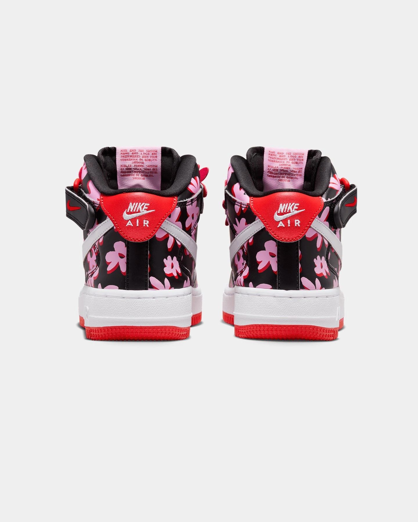 Nike Kids' Air Force 1 Mid EasyOn SE (GS) Black/White/Pink Abrasion Resistant Guardrails