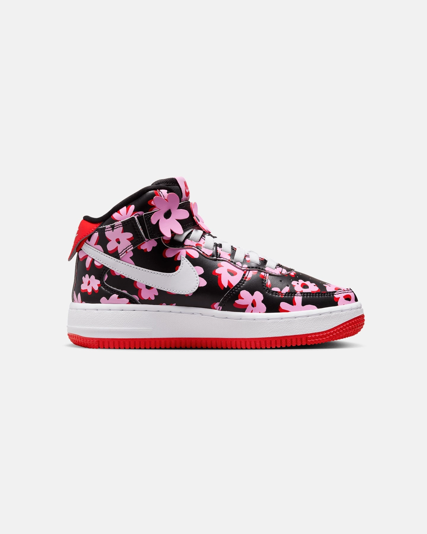 Minimalist Base Built For Motion Nike Kids' Air Force 1 Mid EasyOn SE (GS) Black/White/Pink