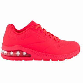 Non Compressible Midsole Skechers Women's 155634 UNO 2- Great Kolor Neon Coral Casual Shoes