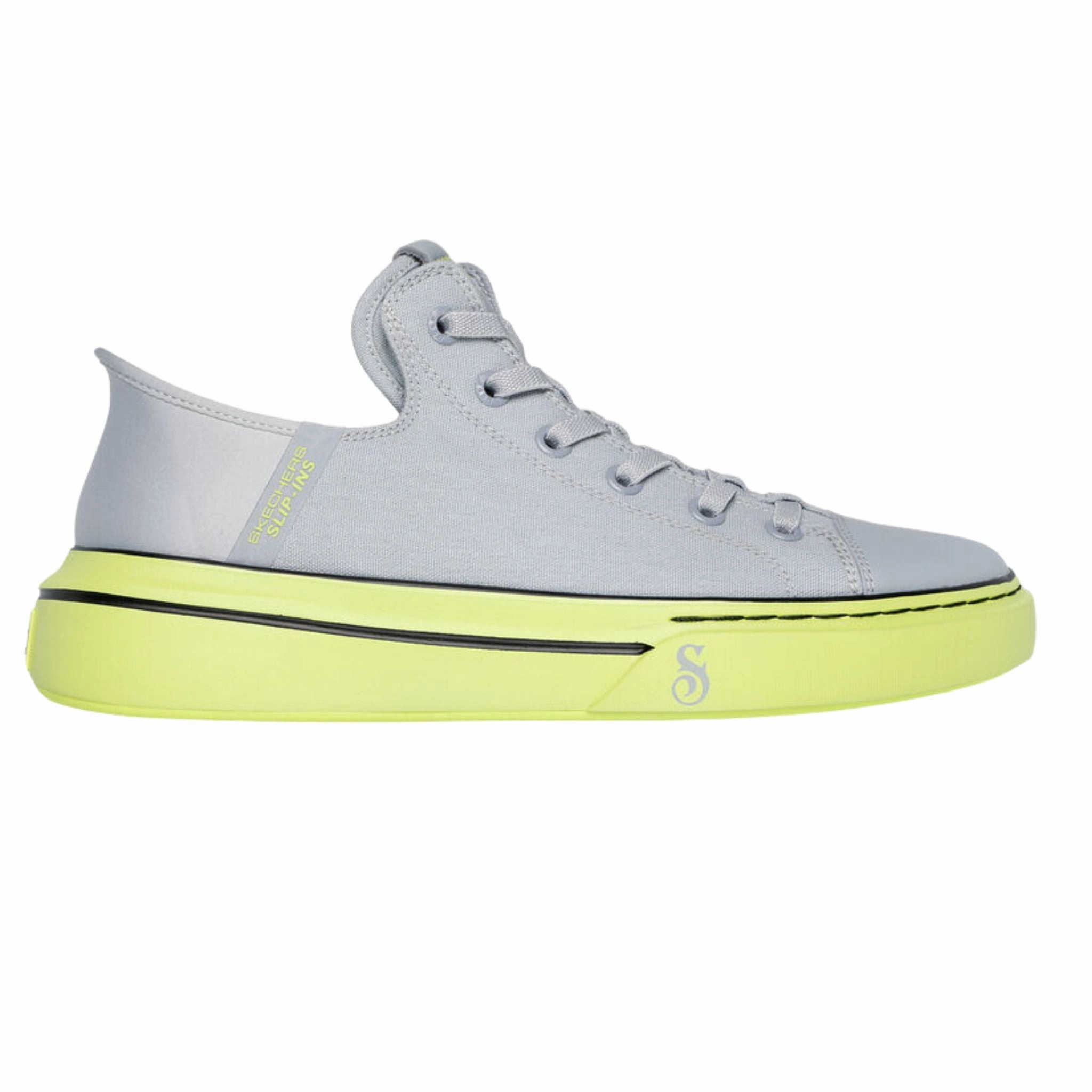 Skechers Men's 251032 Snoop One-OG Tela Gray Lime Slip-ins Casual Shoes Upgraded wear Cushioned Grip