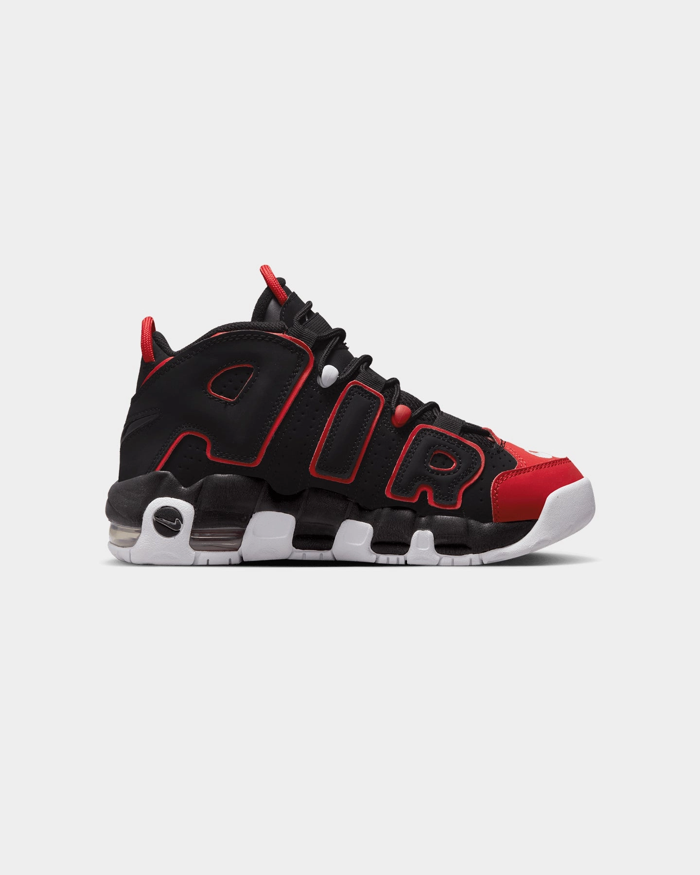 Dynamic Arch Bridge Weather Friendly Nike Kids' Air More Uptempo (GS) Black/White-University Red