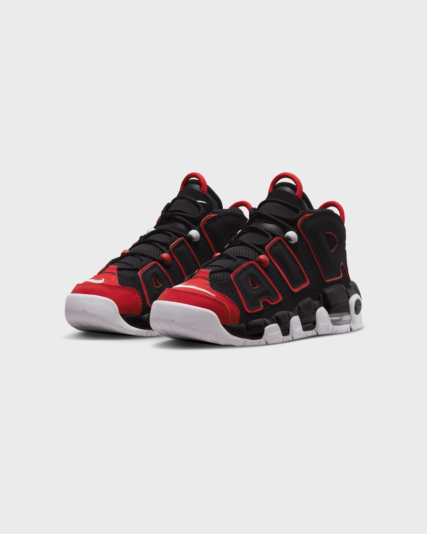 Nike Kids' Air More Uptempo (GS) Black/White-University Red WideFit Minimalist