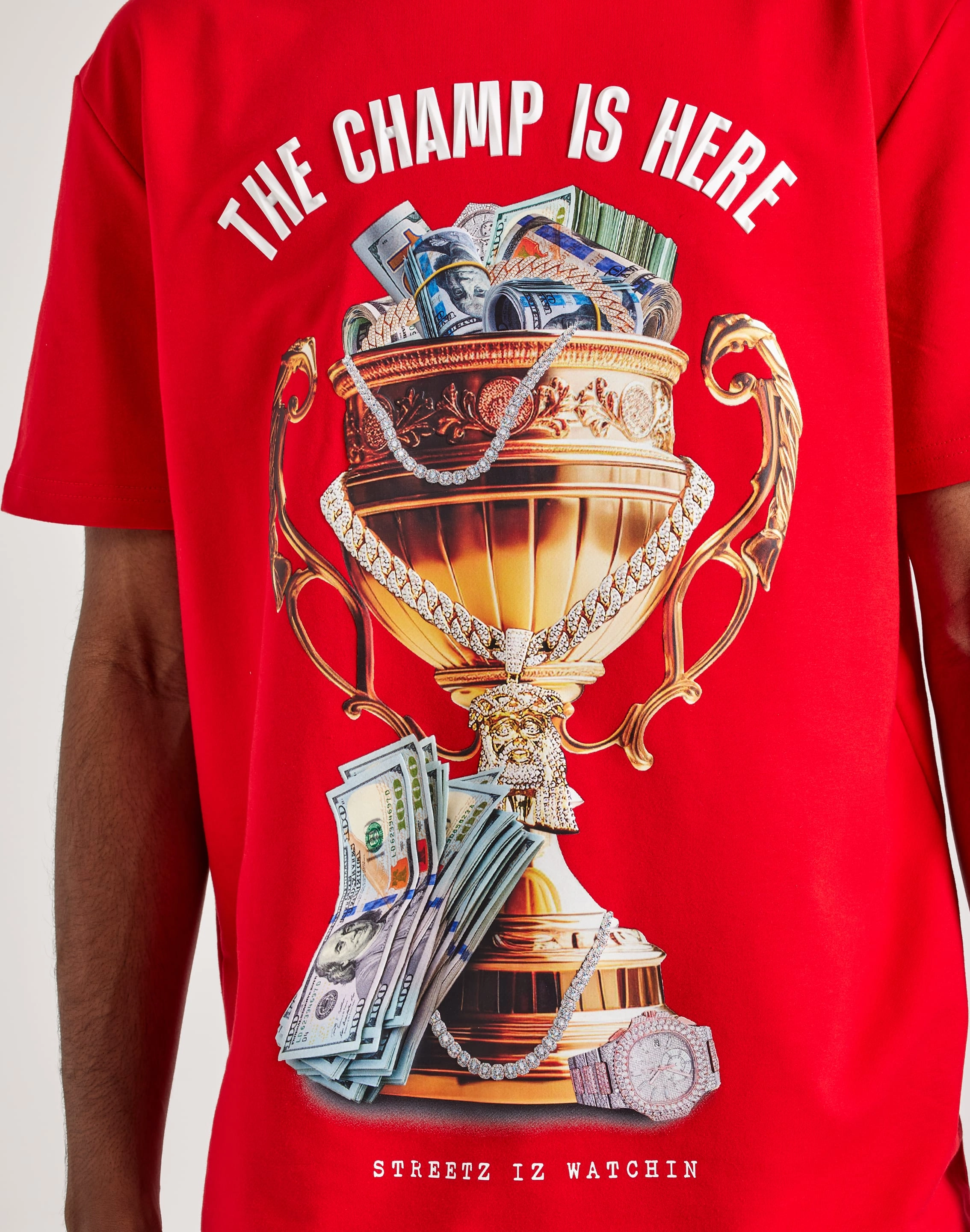 Streetz Iz Watchin The Champ Is Here Tee Slip Resistant Sole