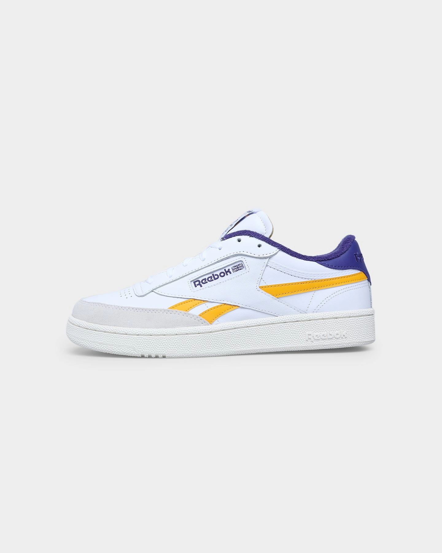 Reebok Club C Revenge White / Collegiate Gold / Bold Purple High Rebound Midsole All-day style