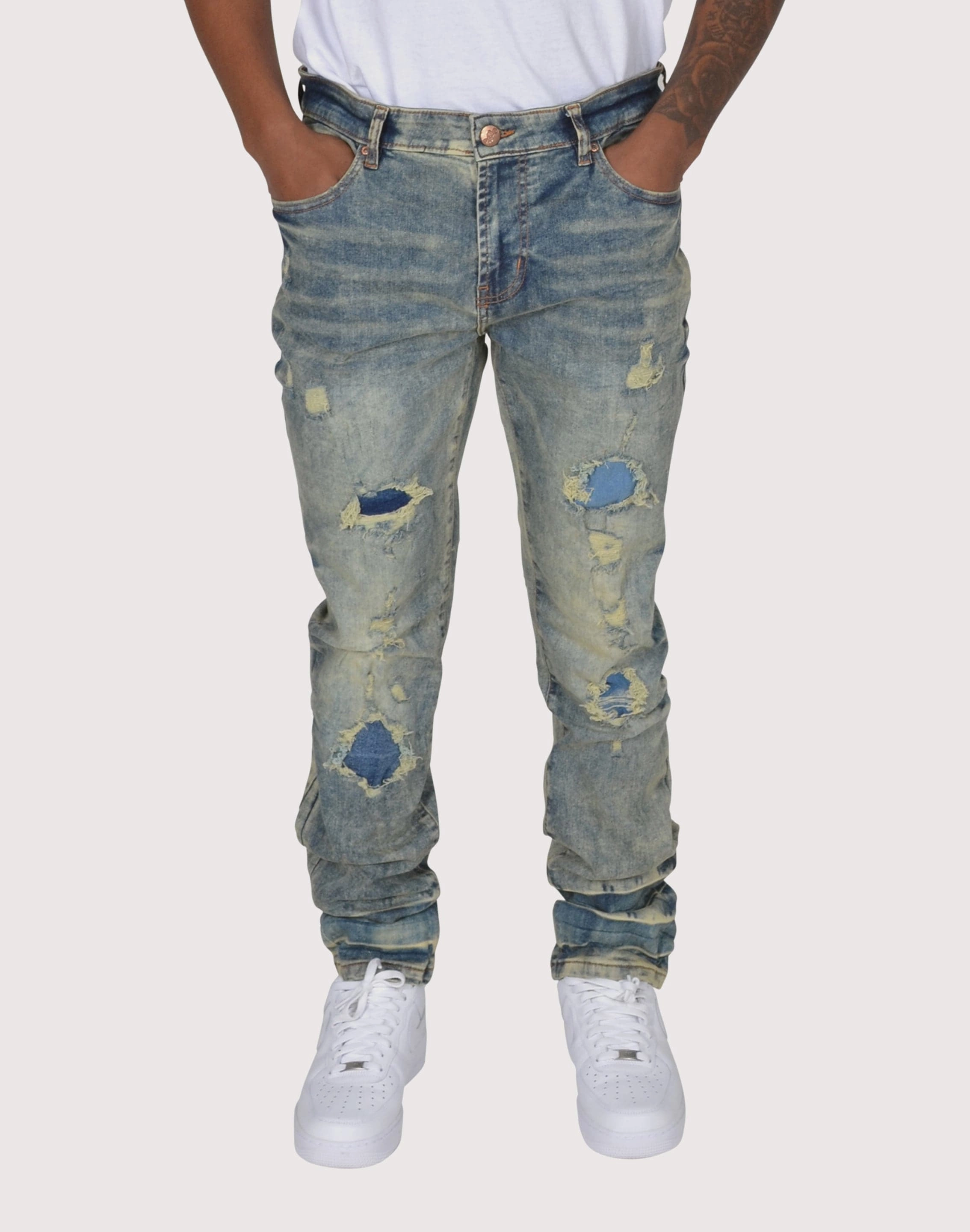 Grindhouse Vintage Heavy Rip N Repair Jeans All-weather chic