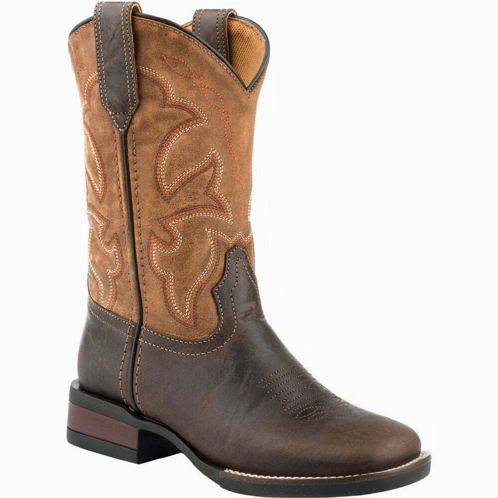 Rain Ready Elastic Gusset Roper 09-018-0911-2408 Monterey Square Toe Kids Boys Western Cowboy Boots